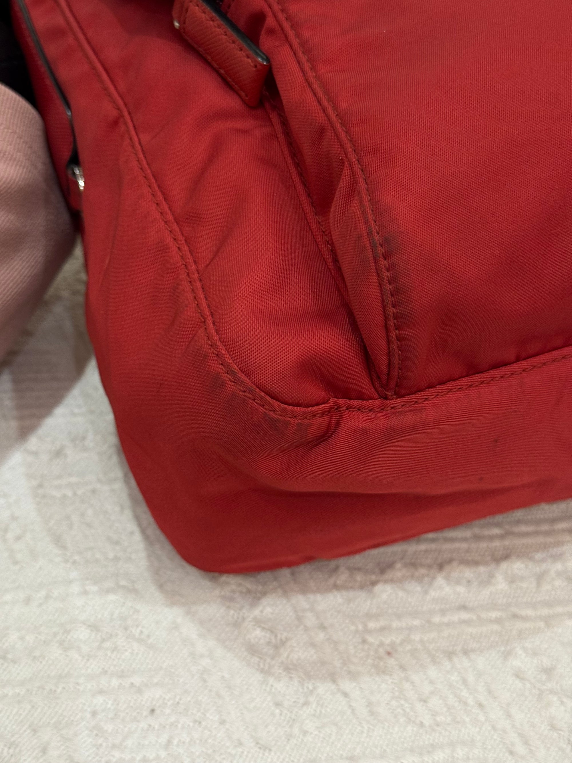 Prada Sling Nylon Red Black