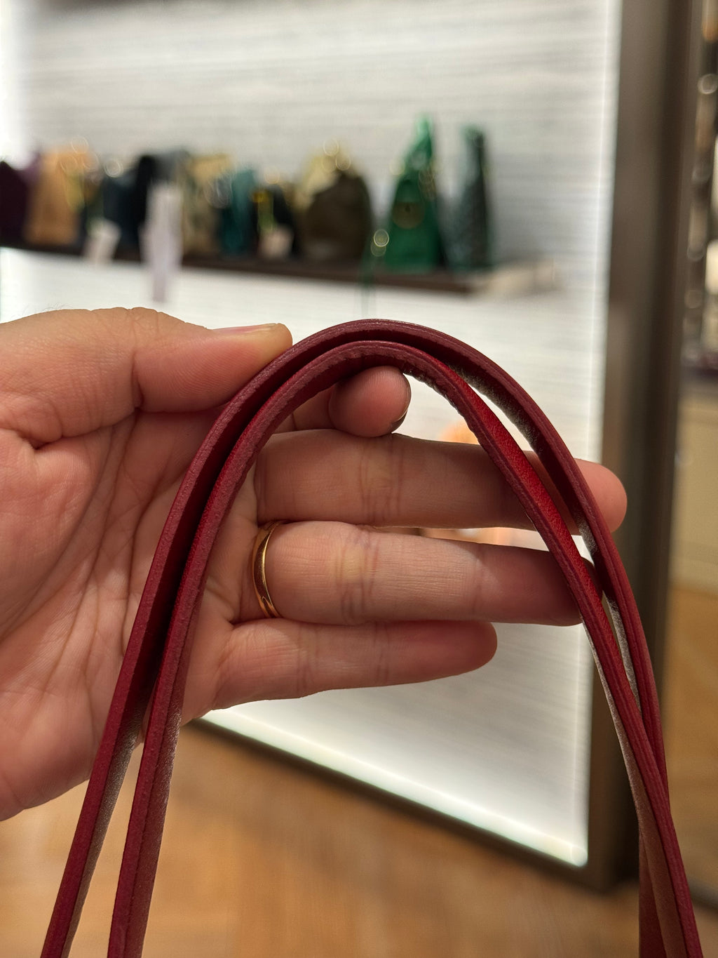 Longchamp LM Embossed Tote Red