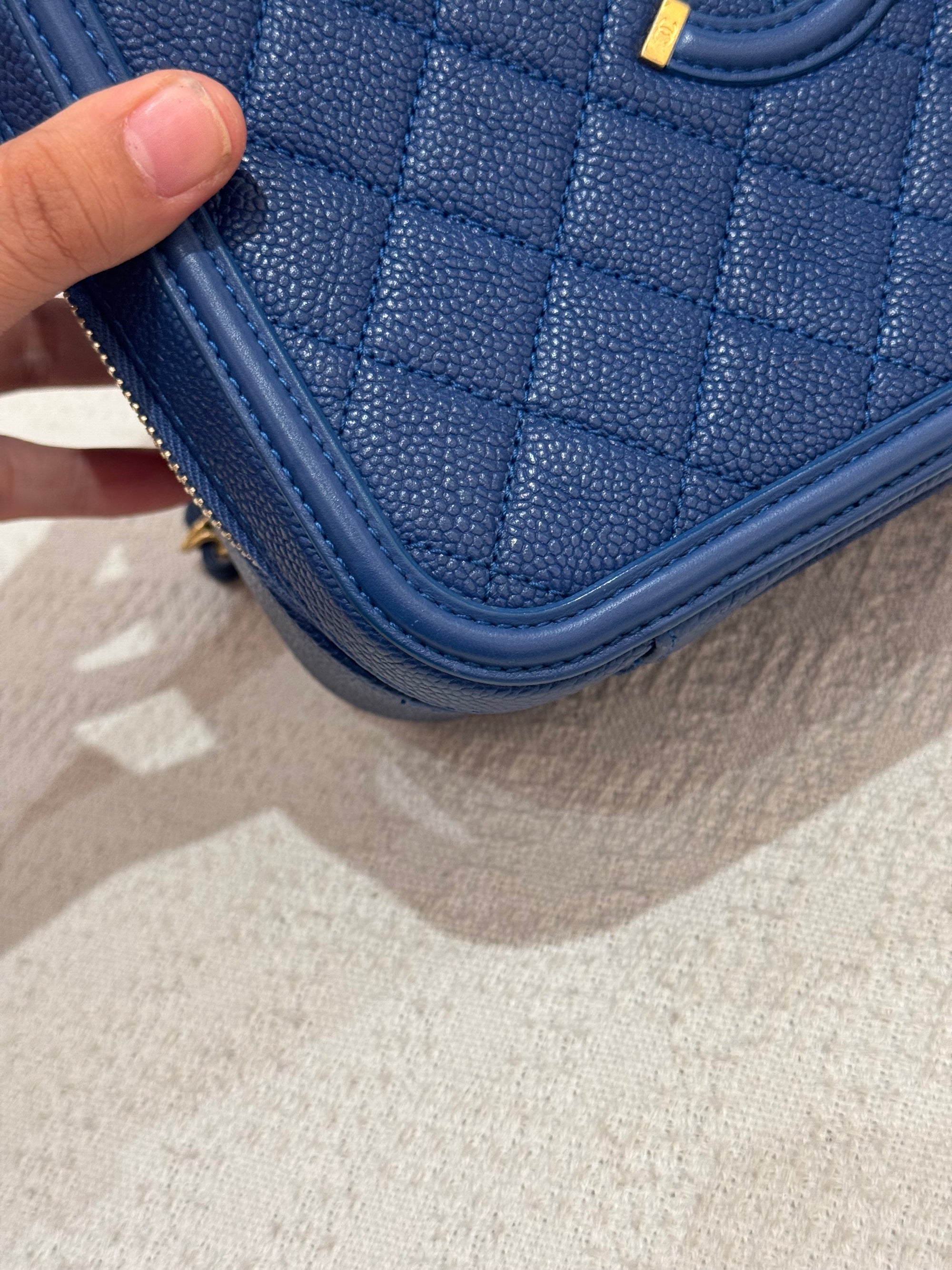 Chanel Filigree Vanity Caviar Blue