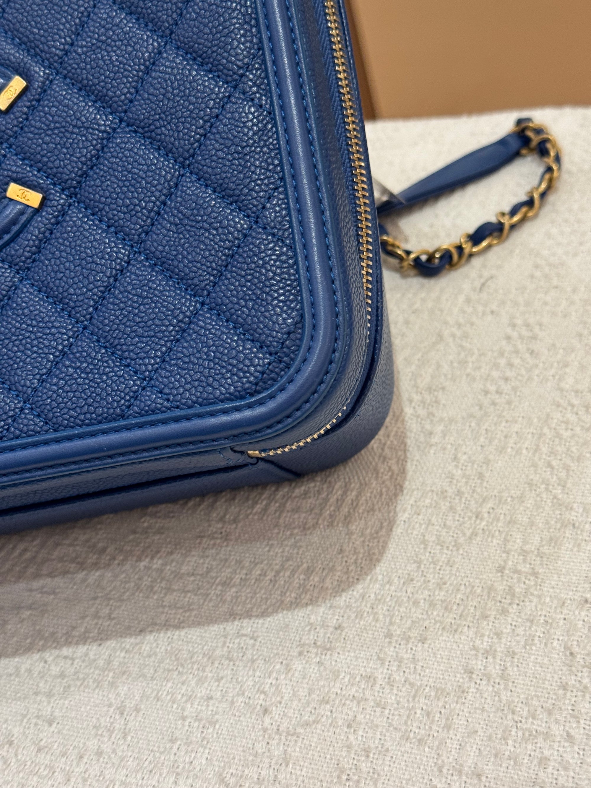 Chanel Filigree Vanity Caviar Blue