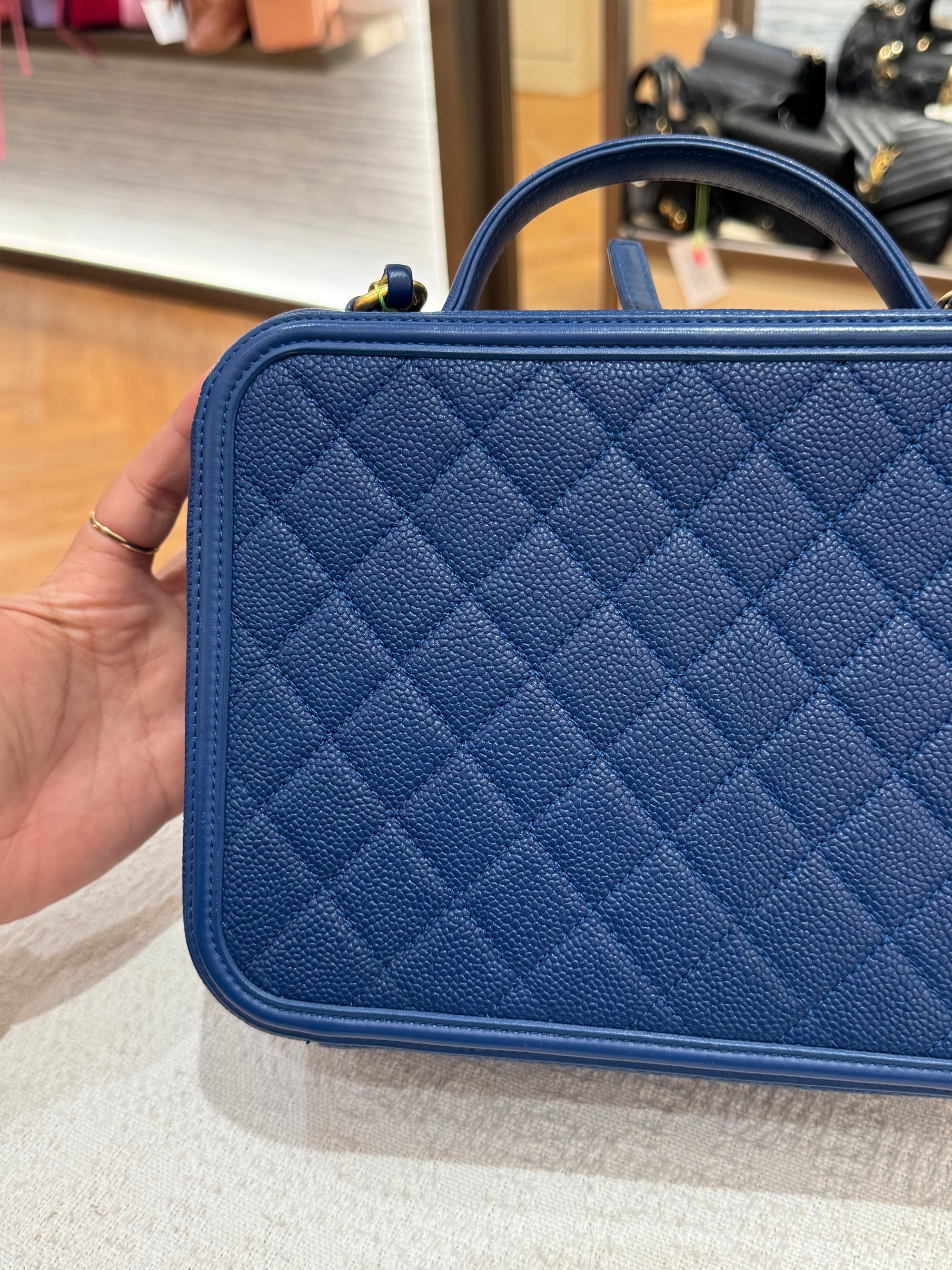 Chanel Filigree Vanity Caviar Blue