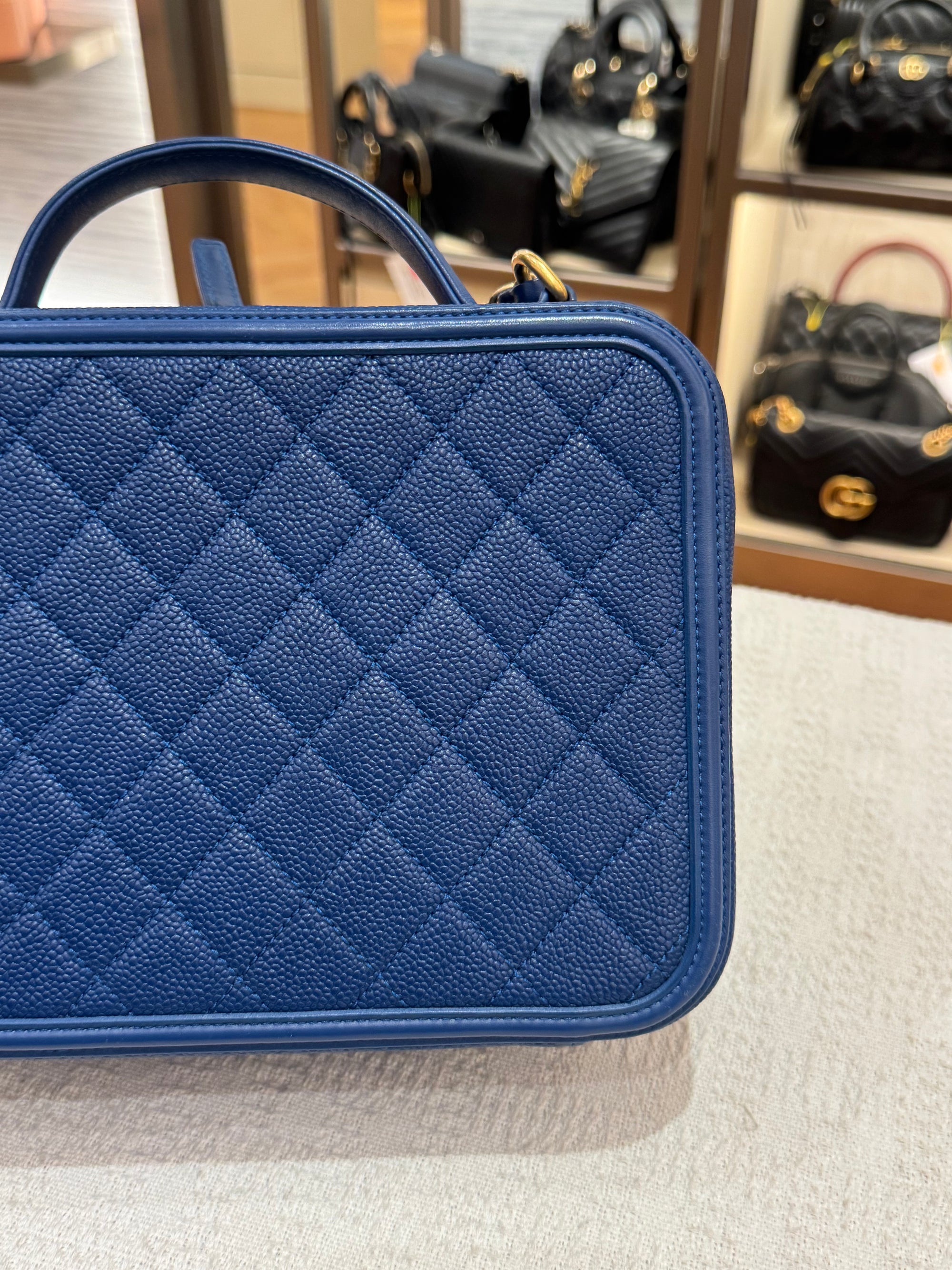 Chanel Filigree Vanity Caviar Blue