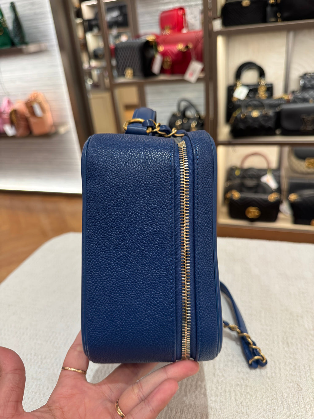 Chanel Filigree Vanity Caviar Blue