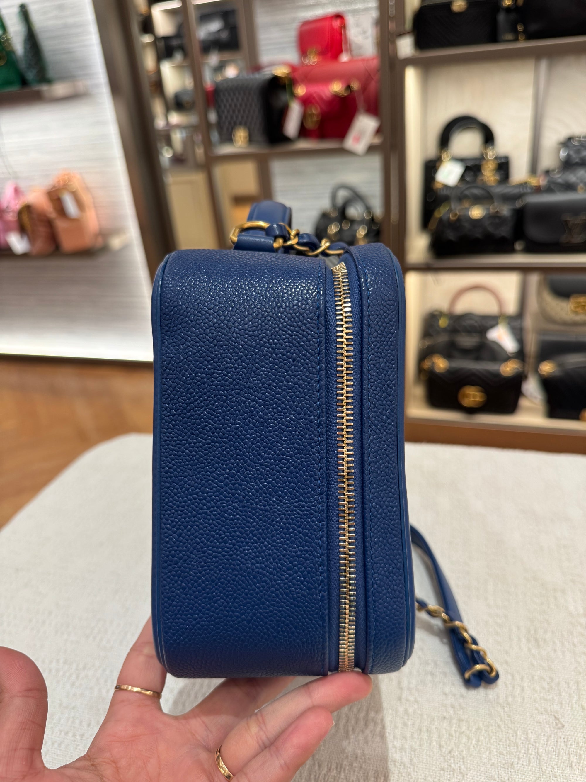 Chanel Filigree Vanity Caviar Blue