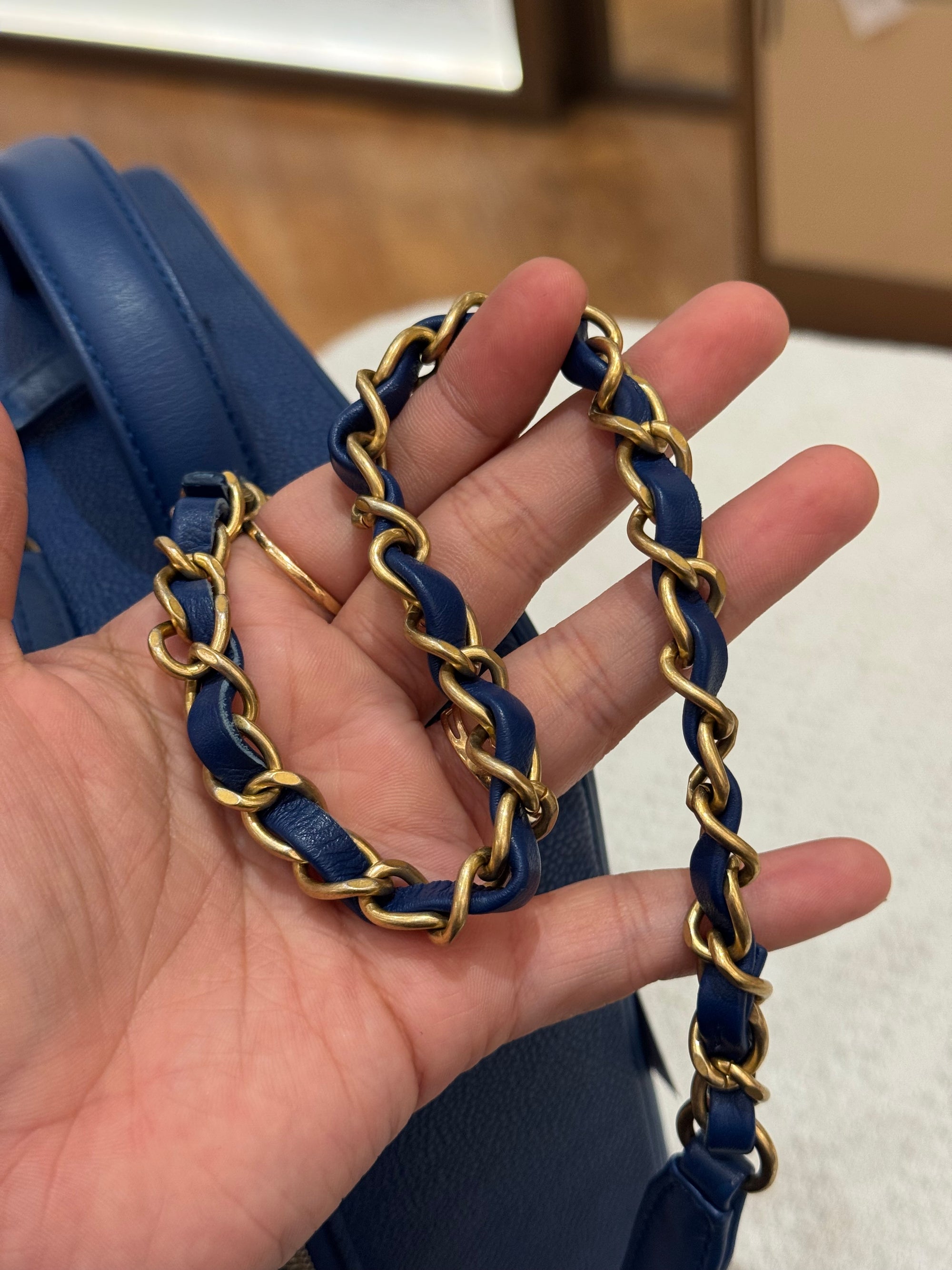 Chanel Filigree Vanity Caviar Blue