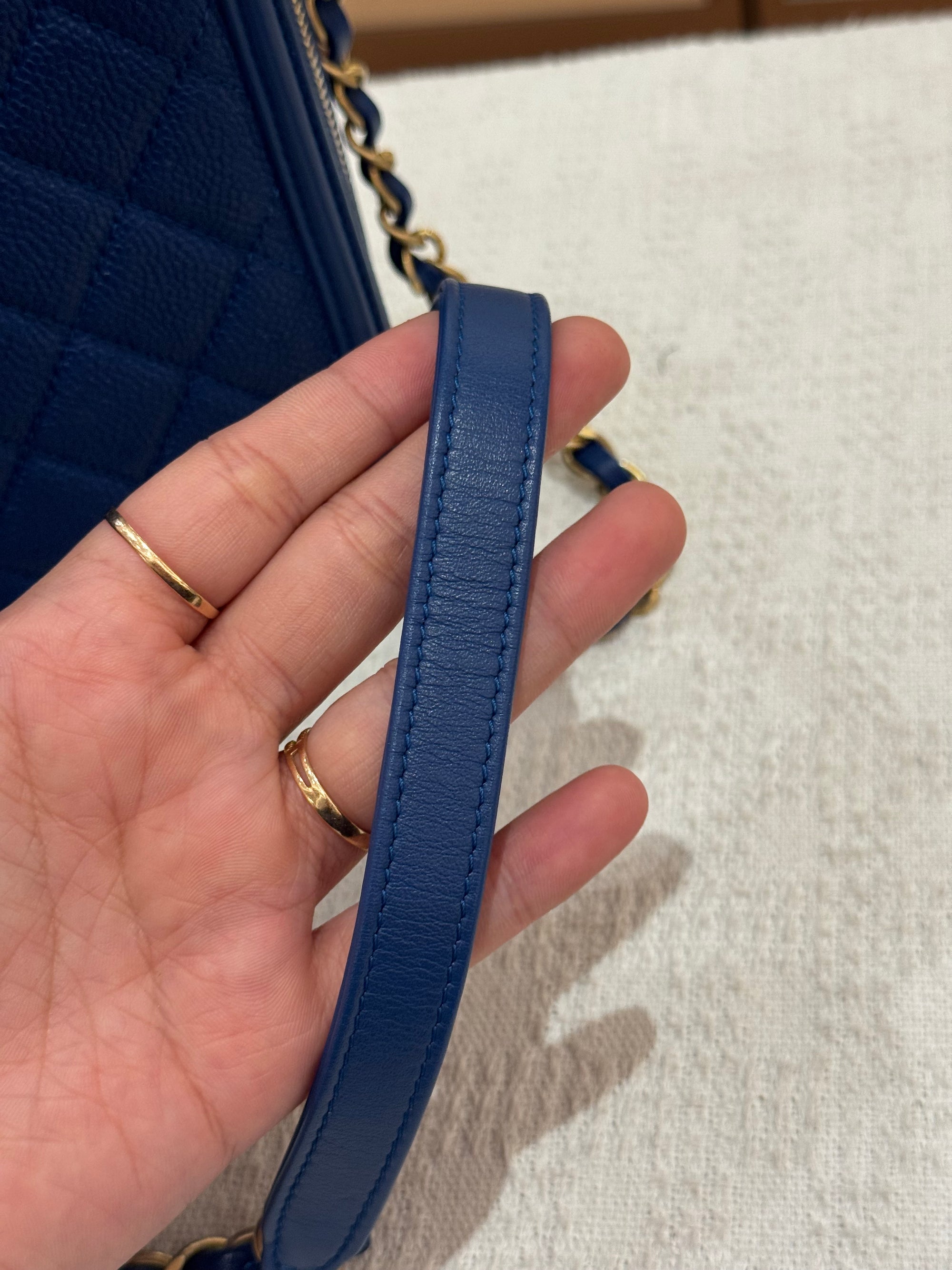 Chanel Filigree Vanity Caviar Blue