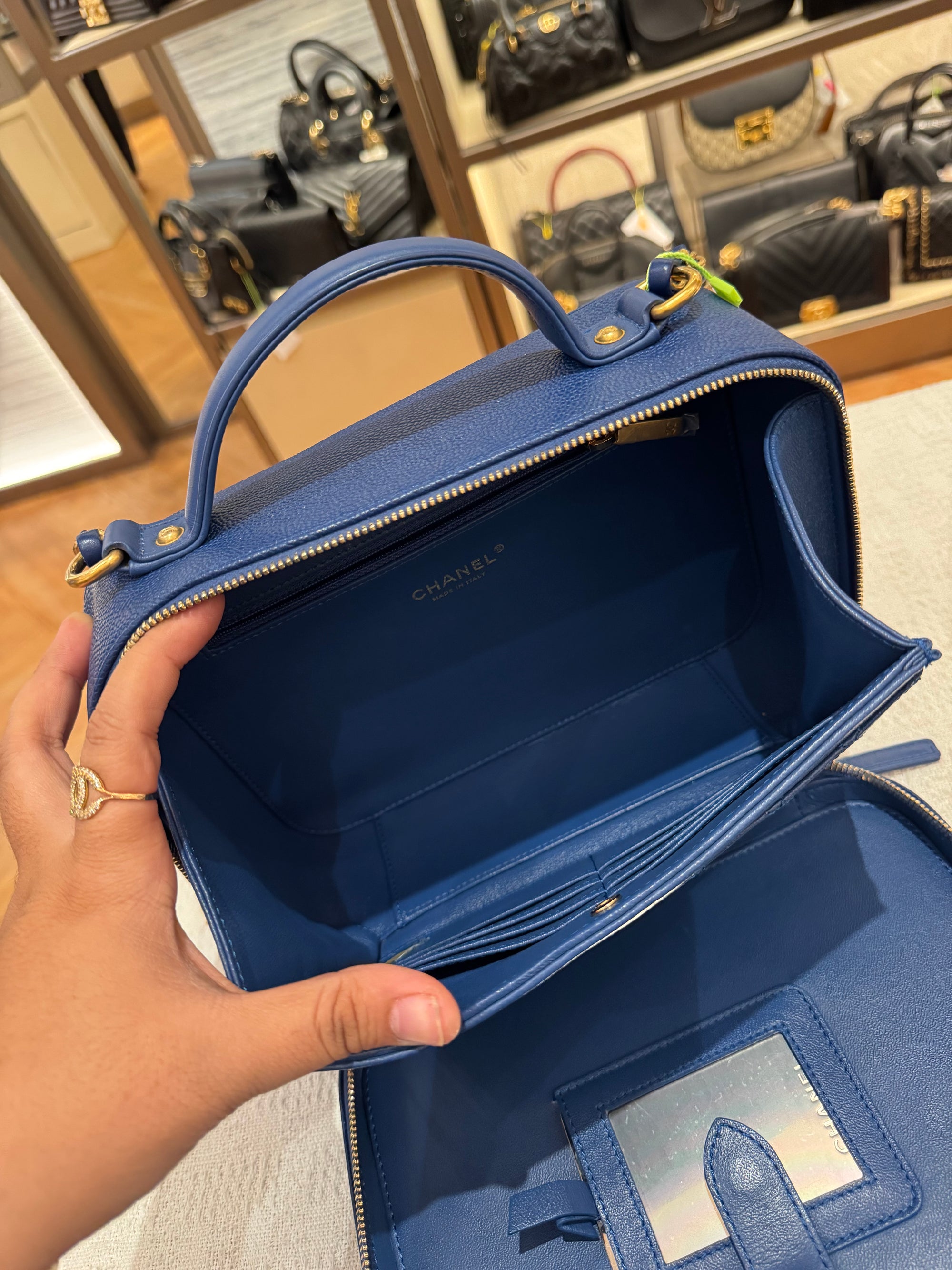 Chanel Filigree Vanity Caviar Blue