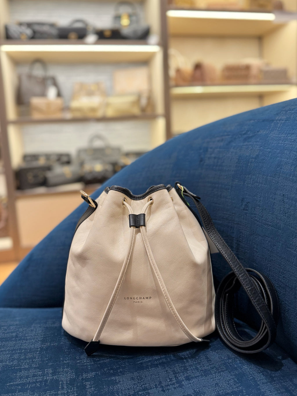 Longchamp Bucket Broken White