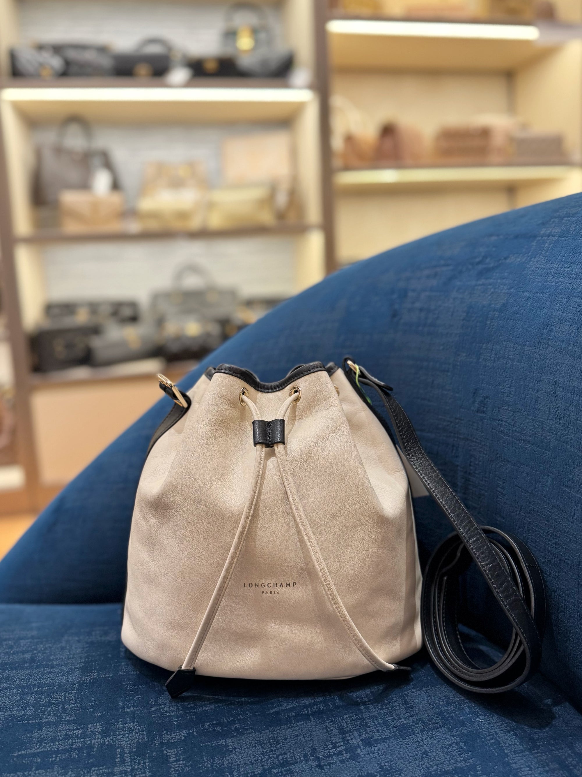 Longchamp Bucket Broken White