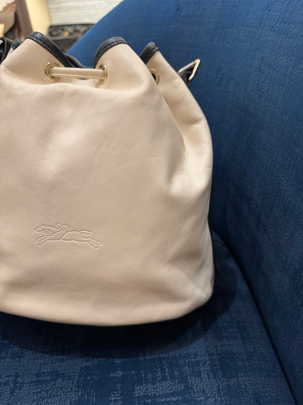 Longchamp Bucket Broken White