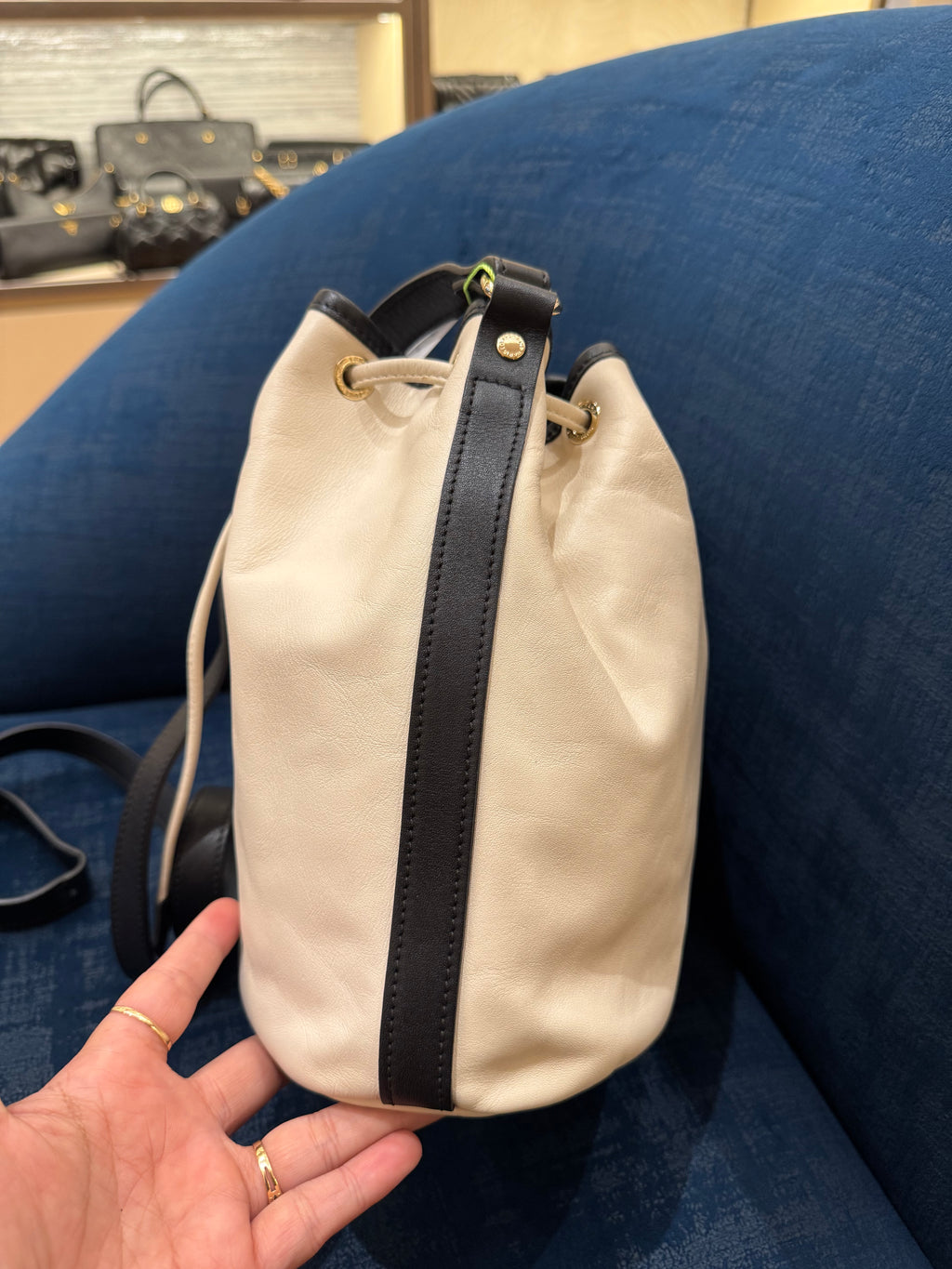 Longchamp Bucket Broken White