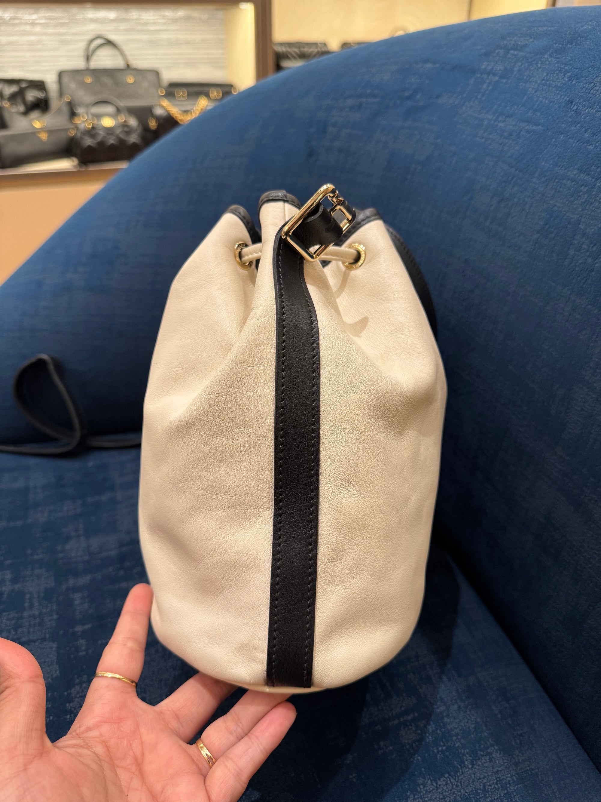 Longchamp Bucket Broken White