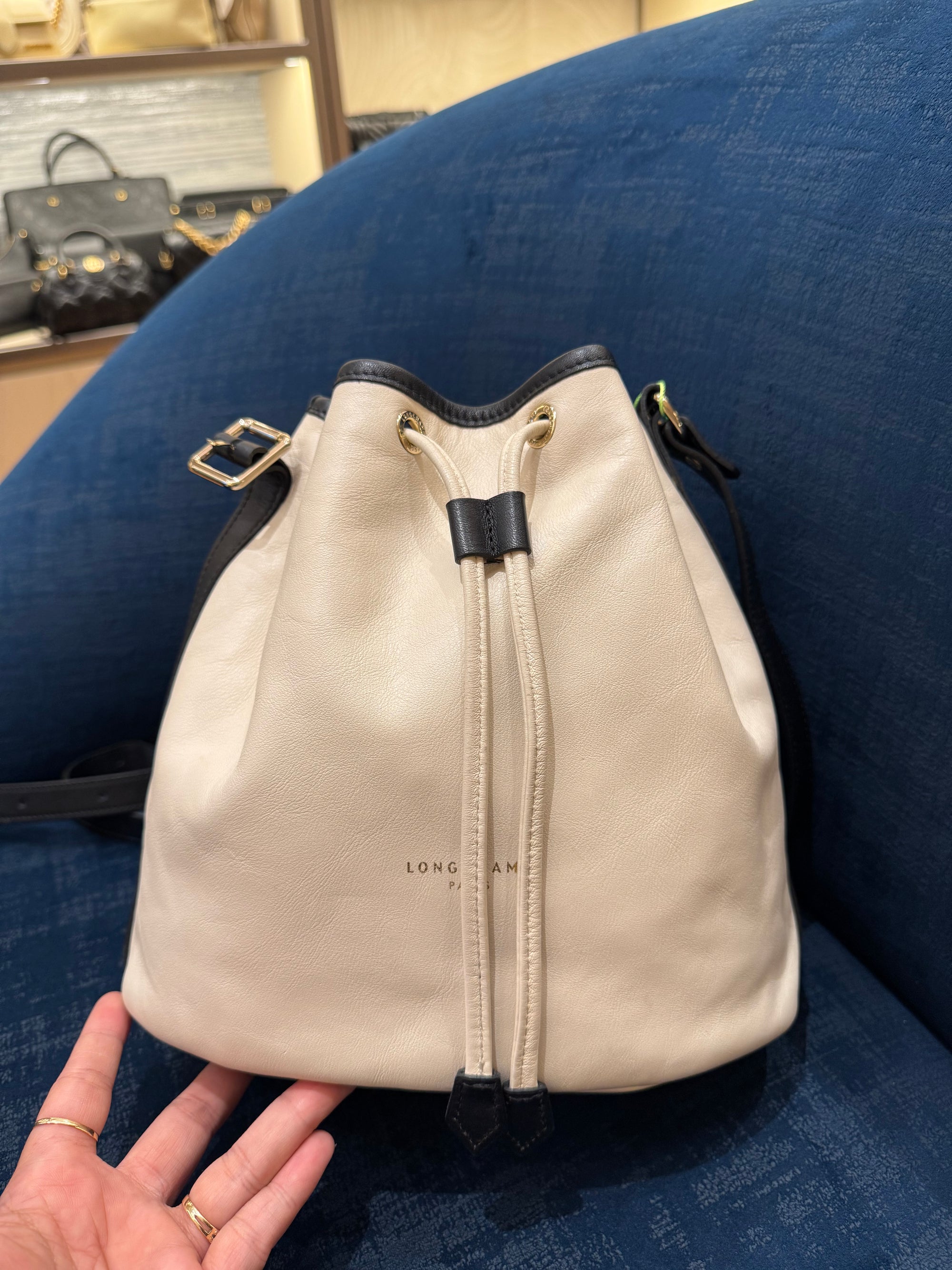Longchamp Bucket Broken White