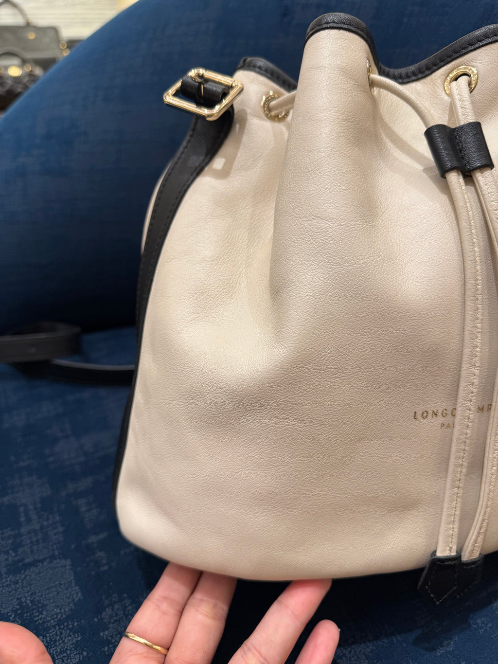 Longchamp Bucket Broken White