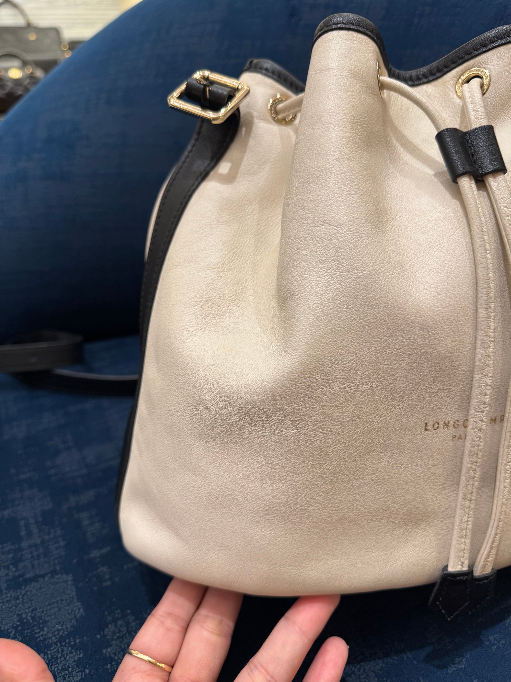 Longchamp Bucket Broken White