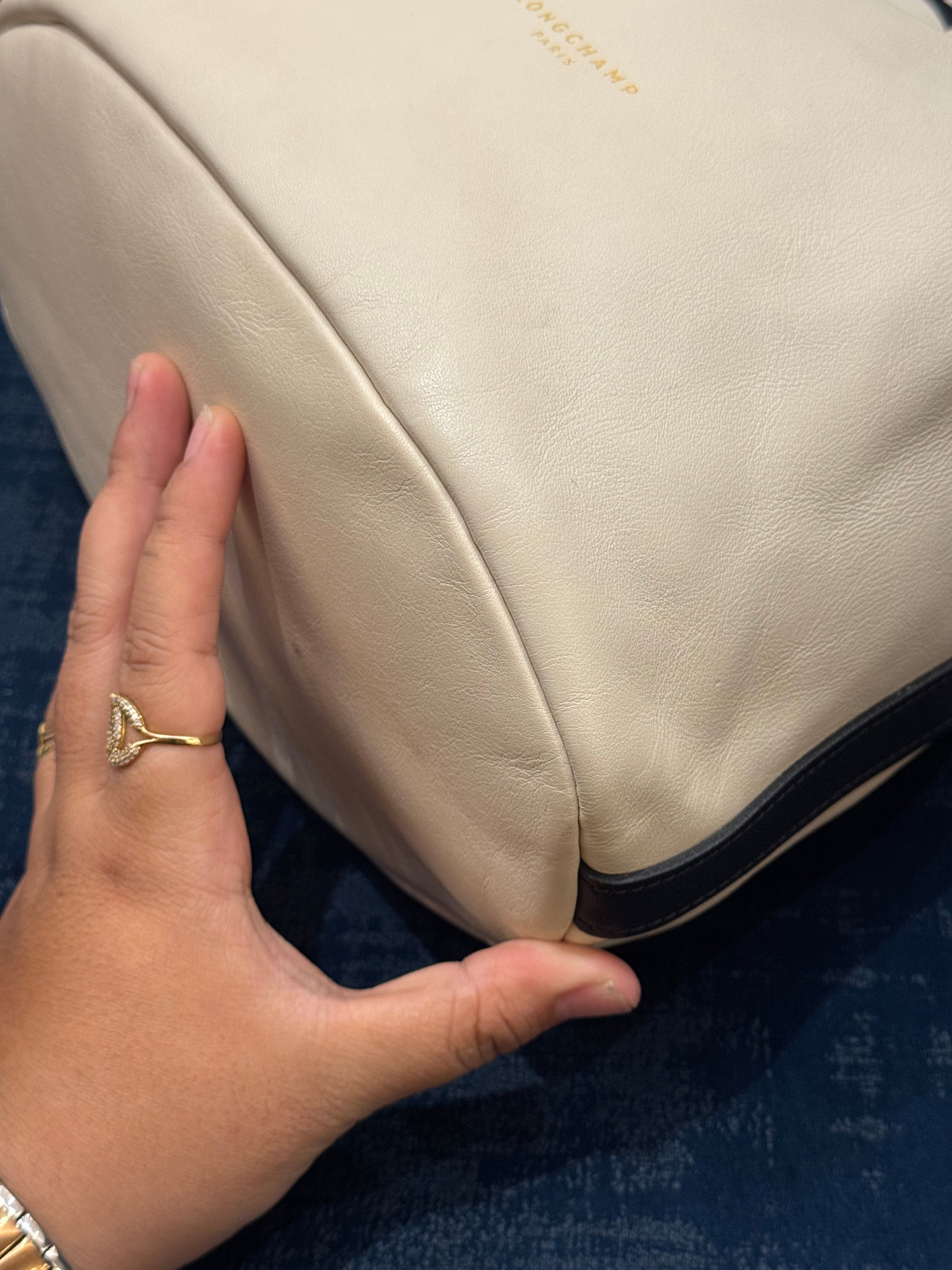Longchamp Bucket Broken White