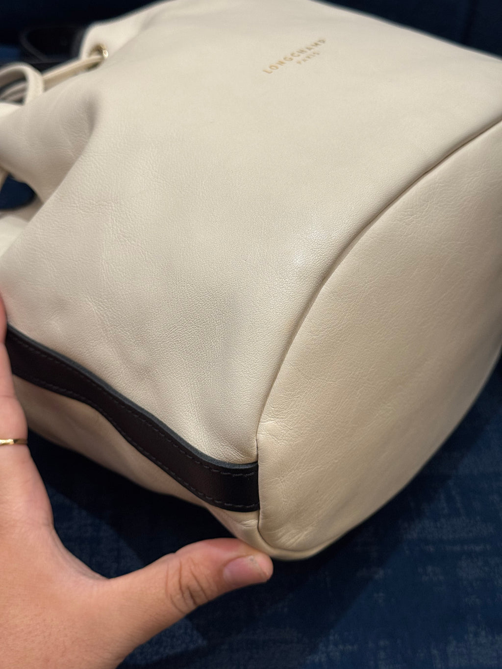 Longchamp Bucket Broken White