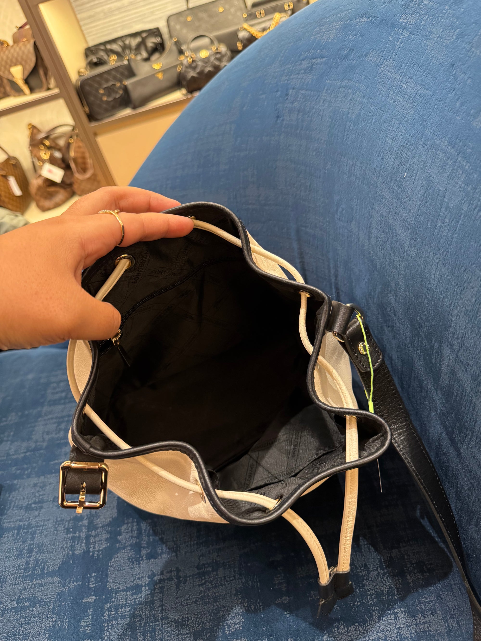 Longchamp Bucket Broken White