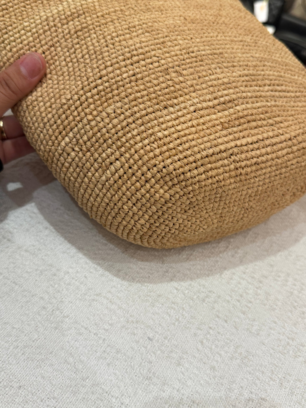 Loewe Raffia Slit Mini Tote Tan