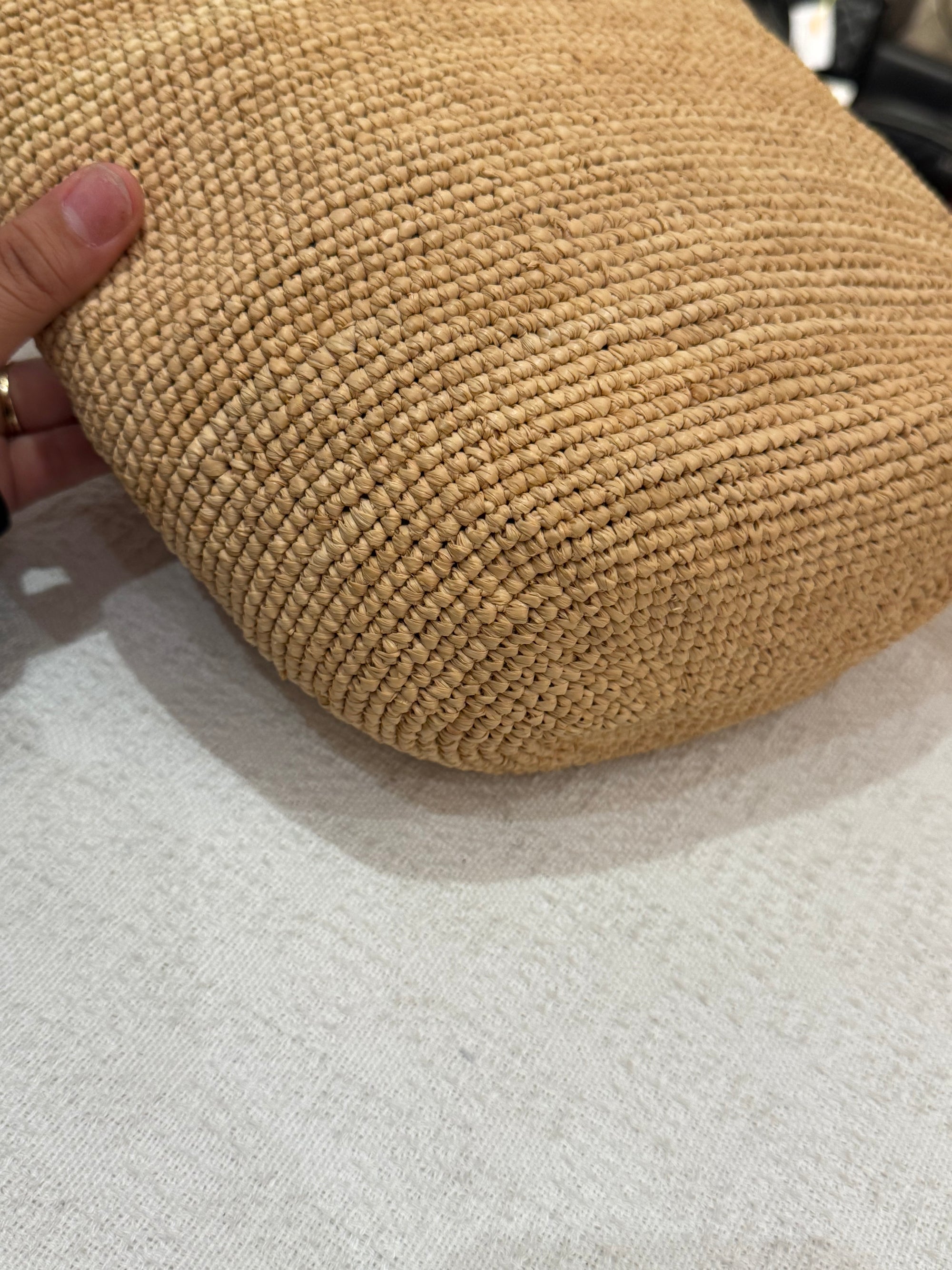 Loewe Raffia Slit Mini Tote Tan