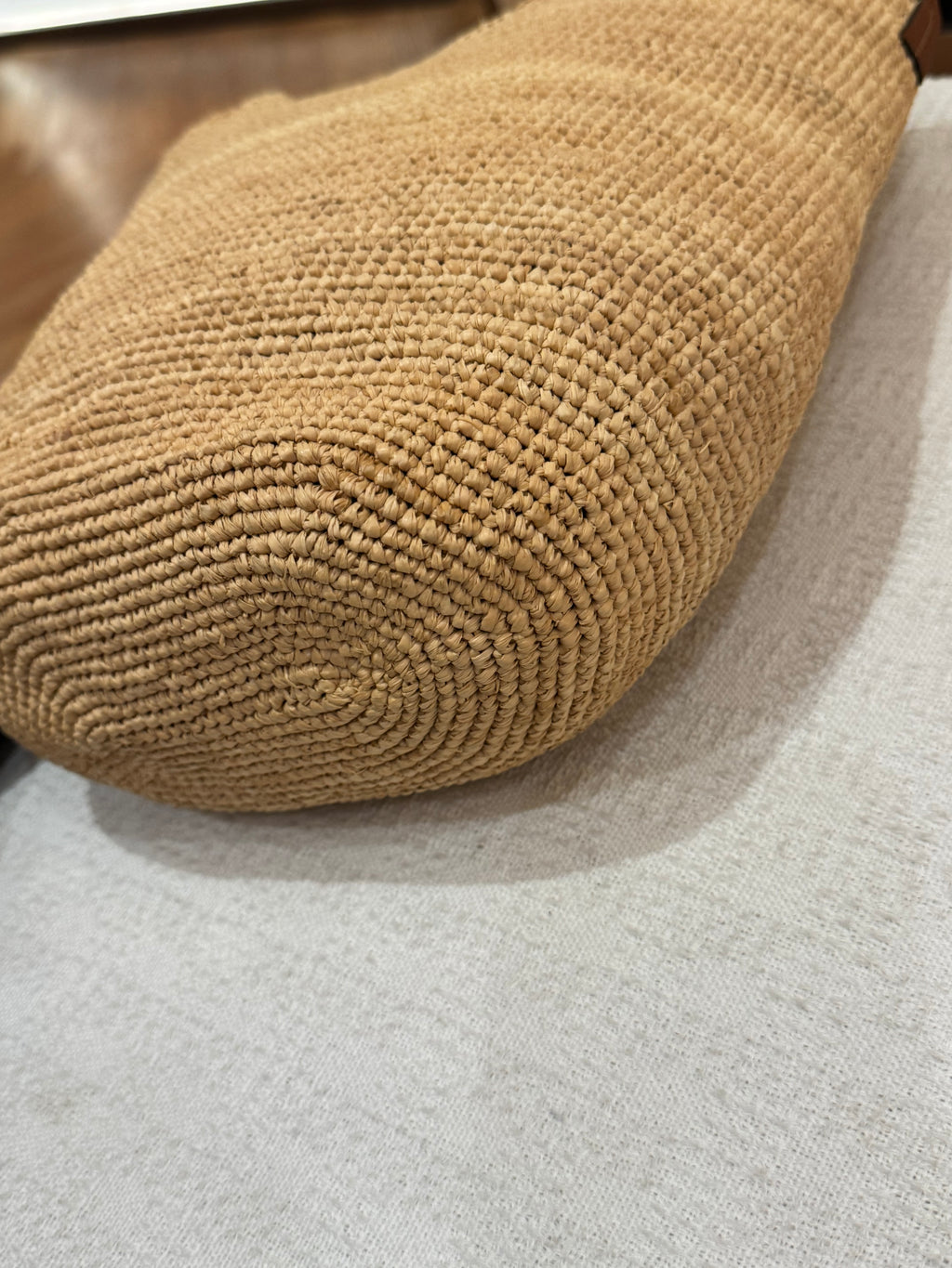 Loewe Raffia Slit Mini Tote Tan