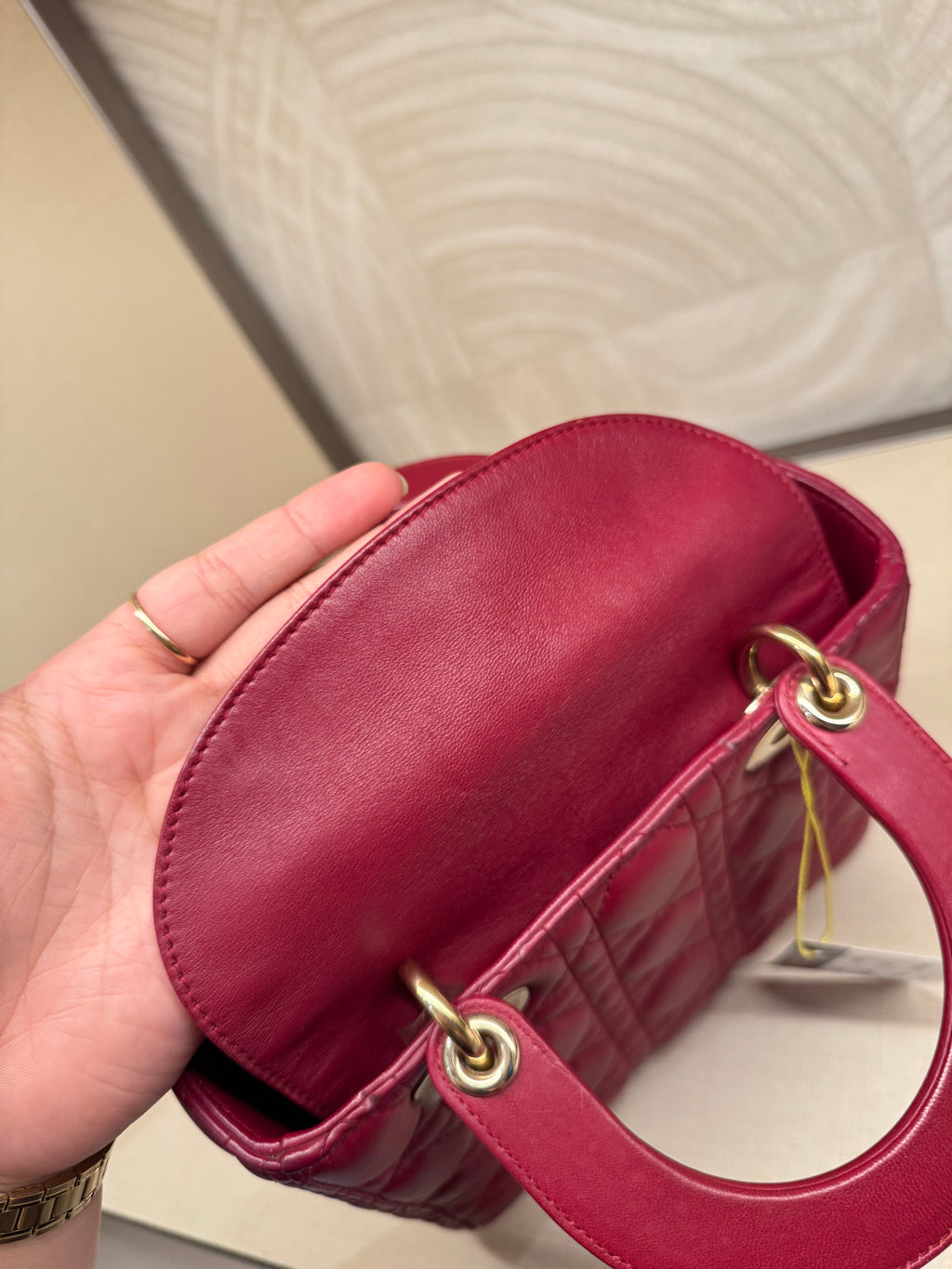 Lady Dior Small Red Strap Pin