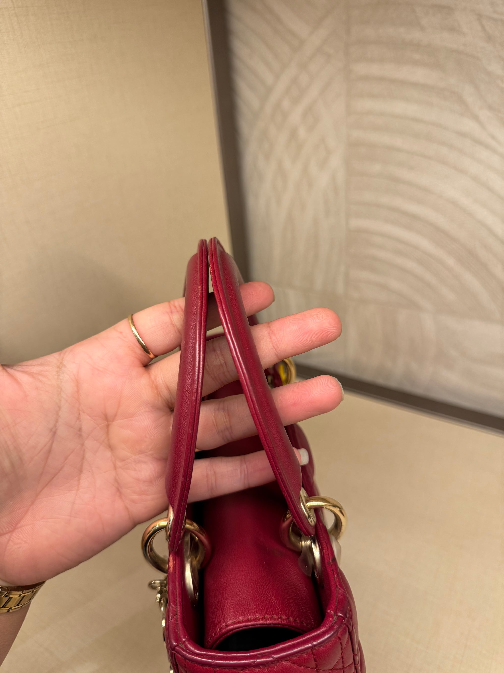 Lady Dior Small Red Strap Pin