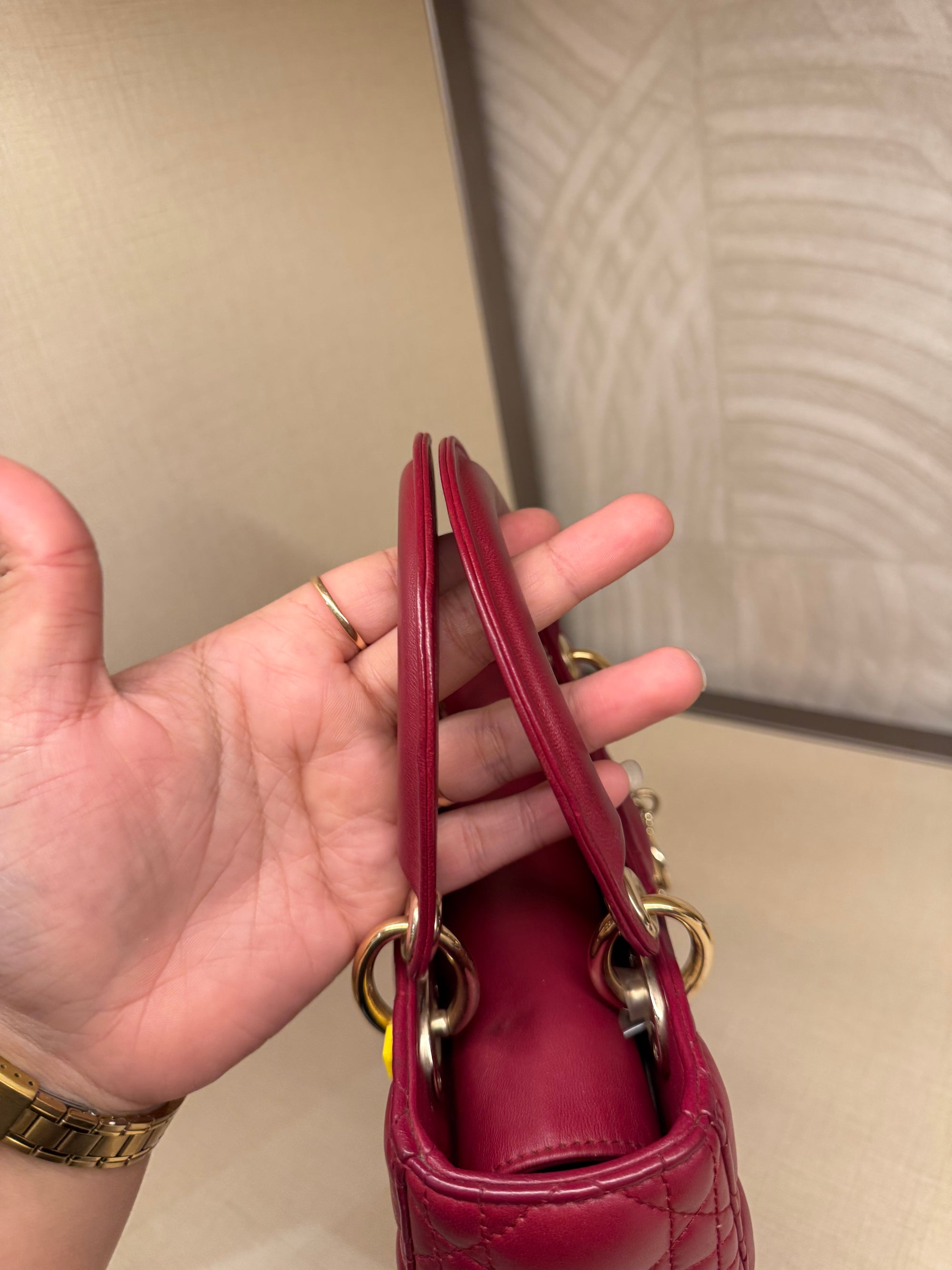 Lady Dior Small Red Strap Pin