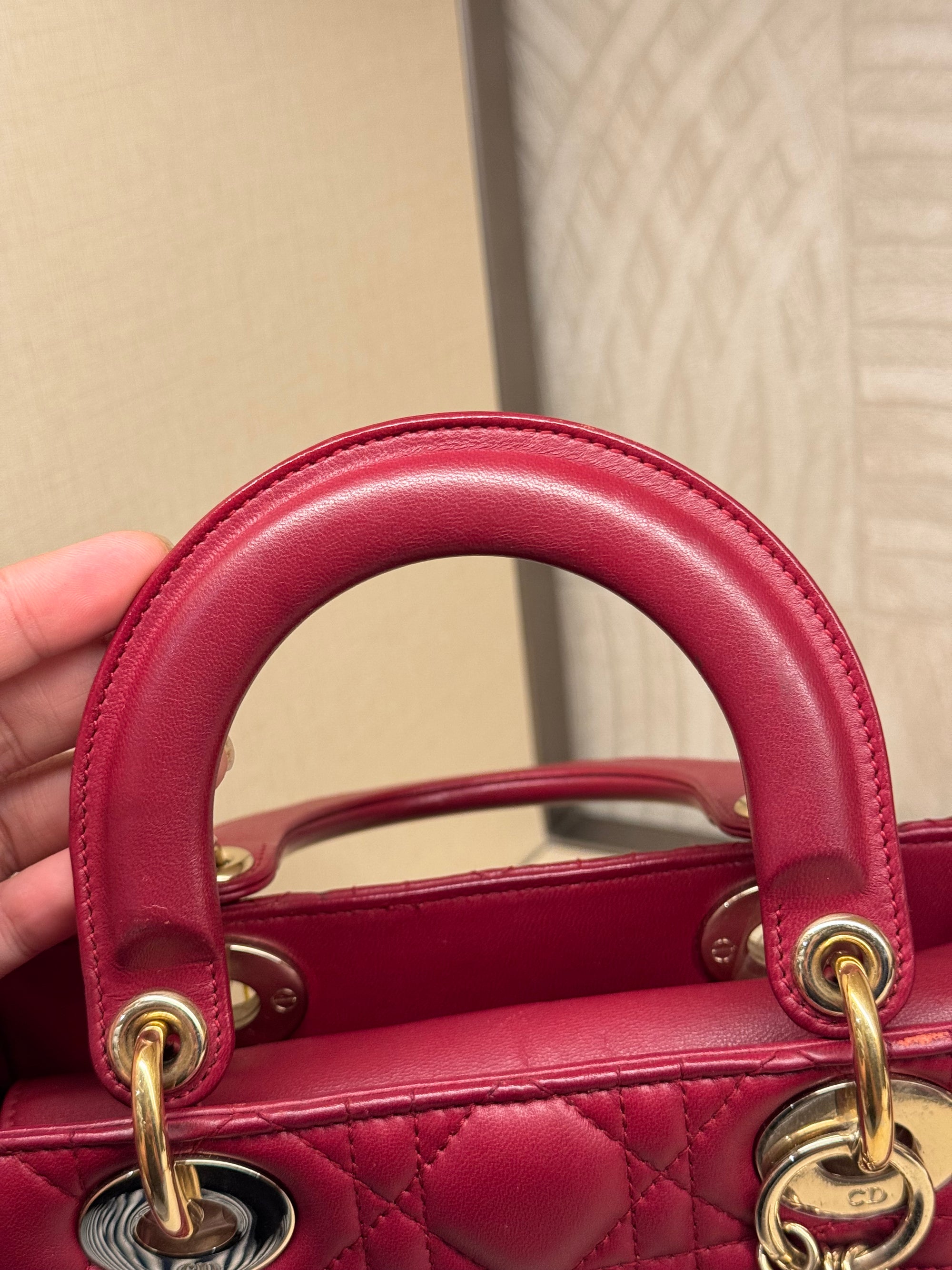 Lady Dior Small Red Strap Pin