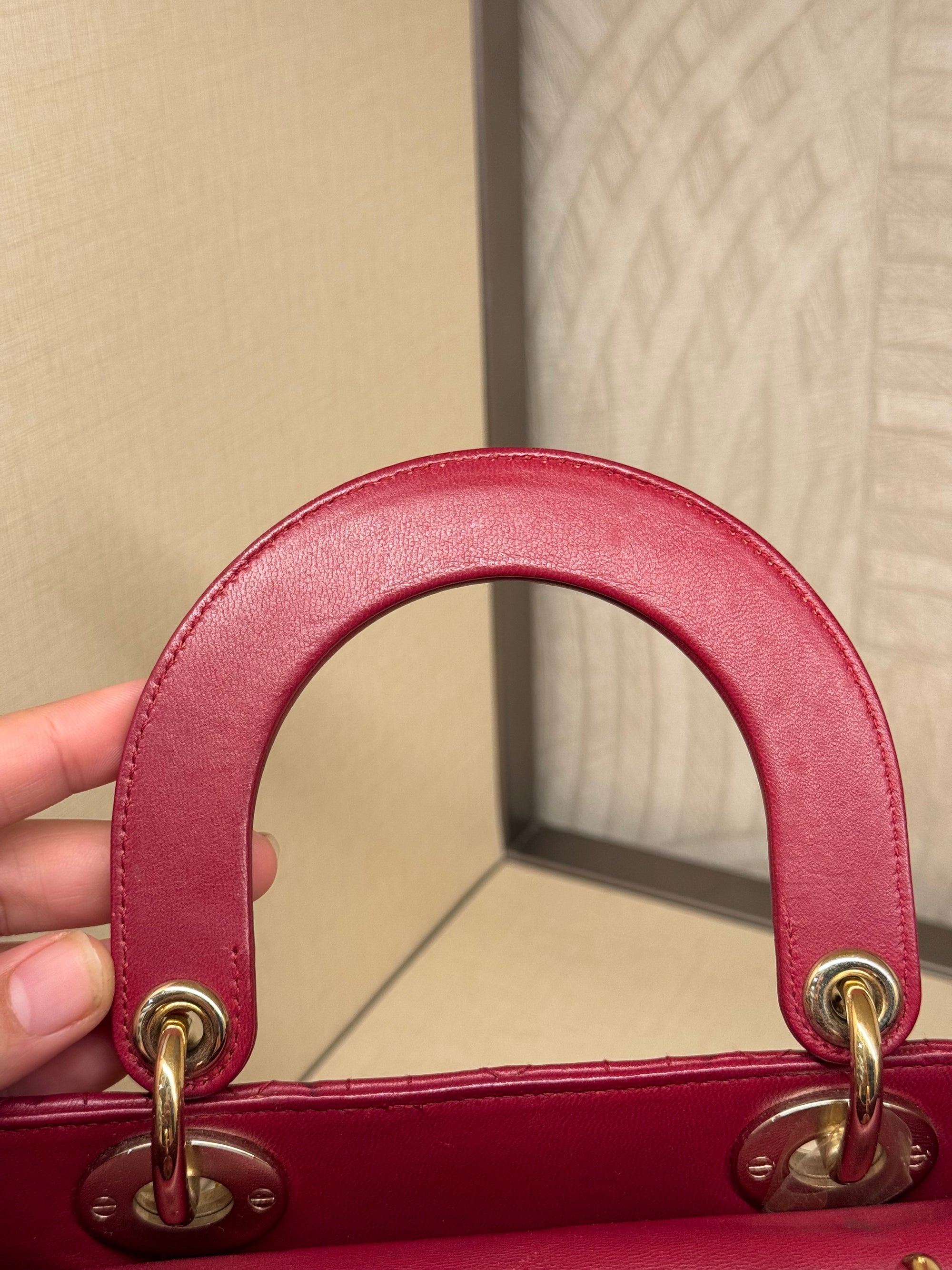 Lady Dior Small Red Strap Pin