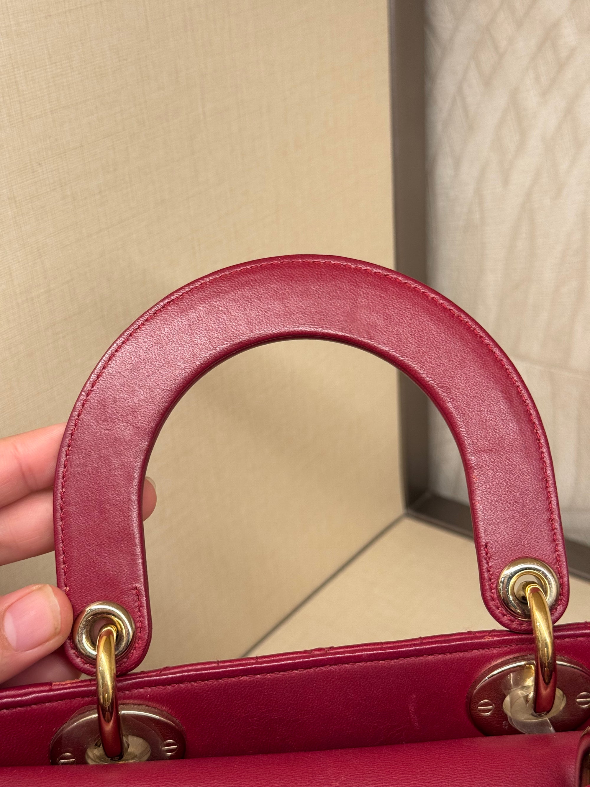 Lady Dior Small Red Strap Pin