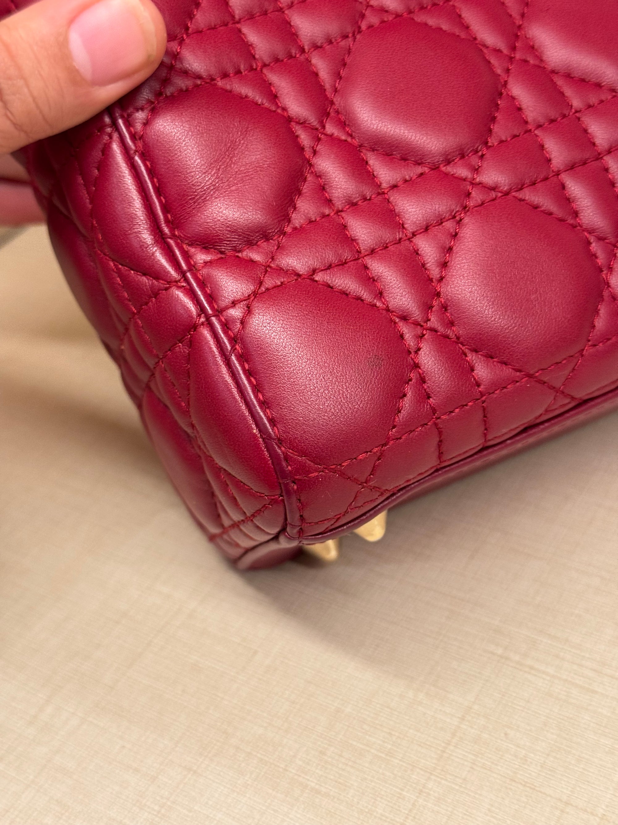 Lady Dior Small Red Strap Pin