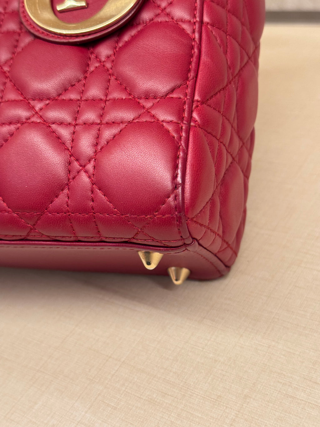 Lady Dior Small Red Strap Pin