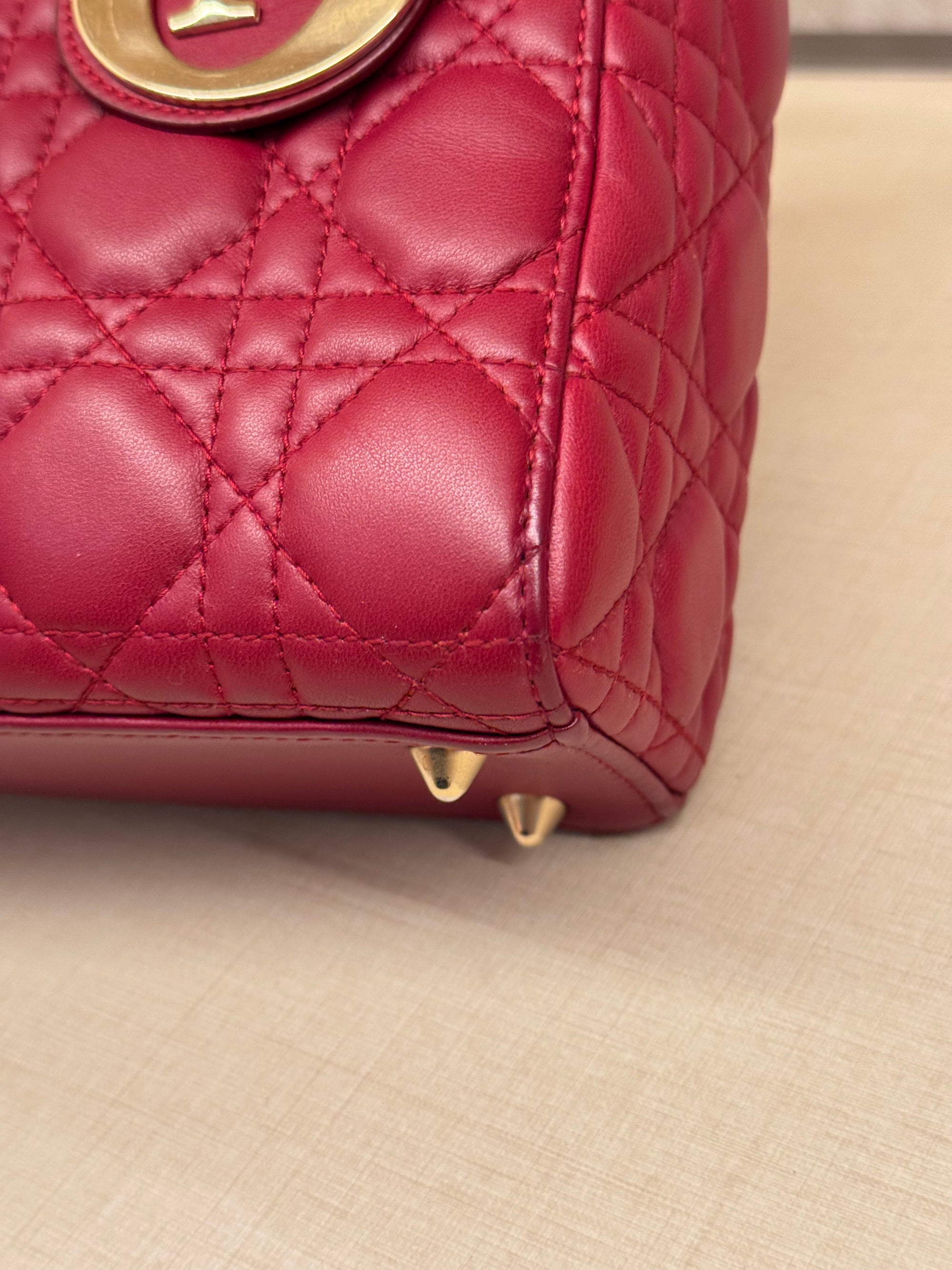 Lady Dior Small Red Strap Pin