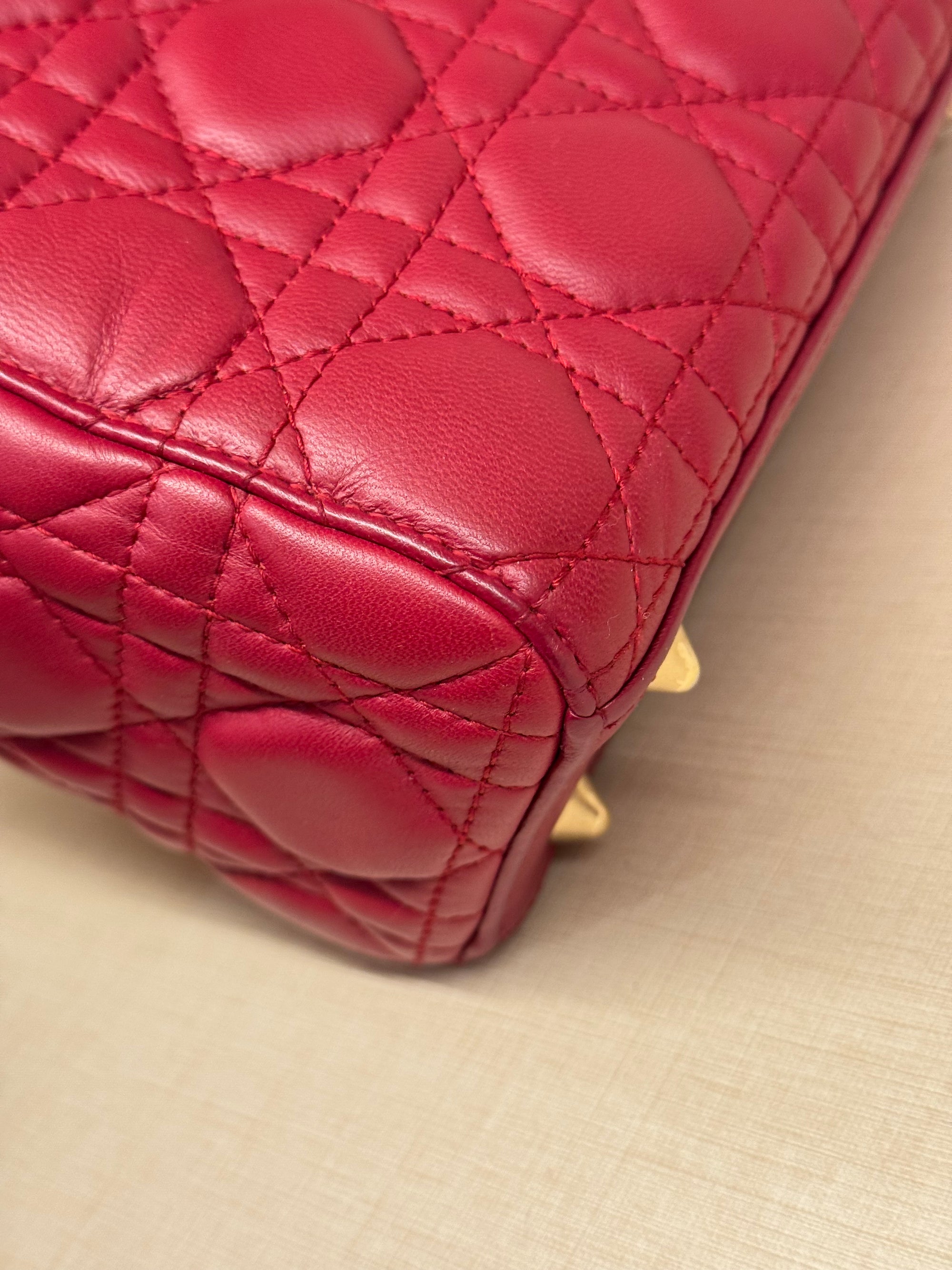 Lady Dior Small Red Strap Pin