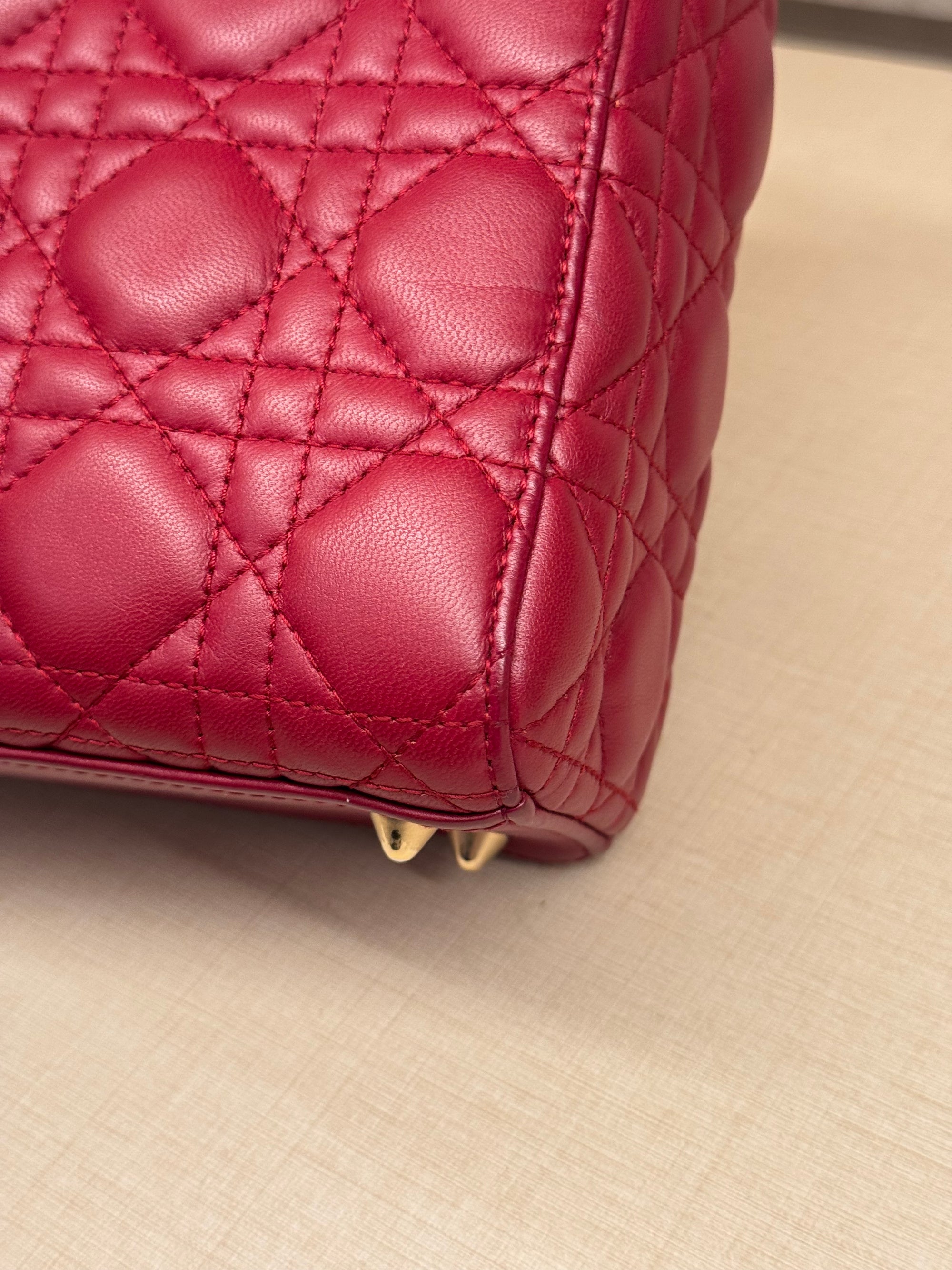 Lady Dior Small Red Strap Pin