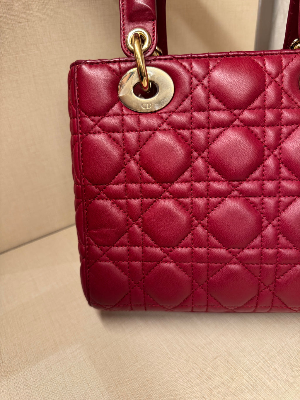 Lady Dior Small Red Strap Pin