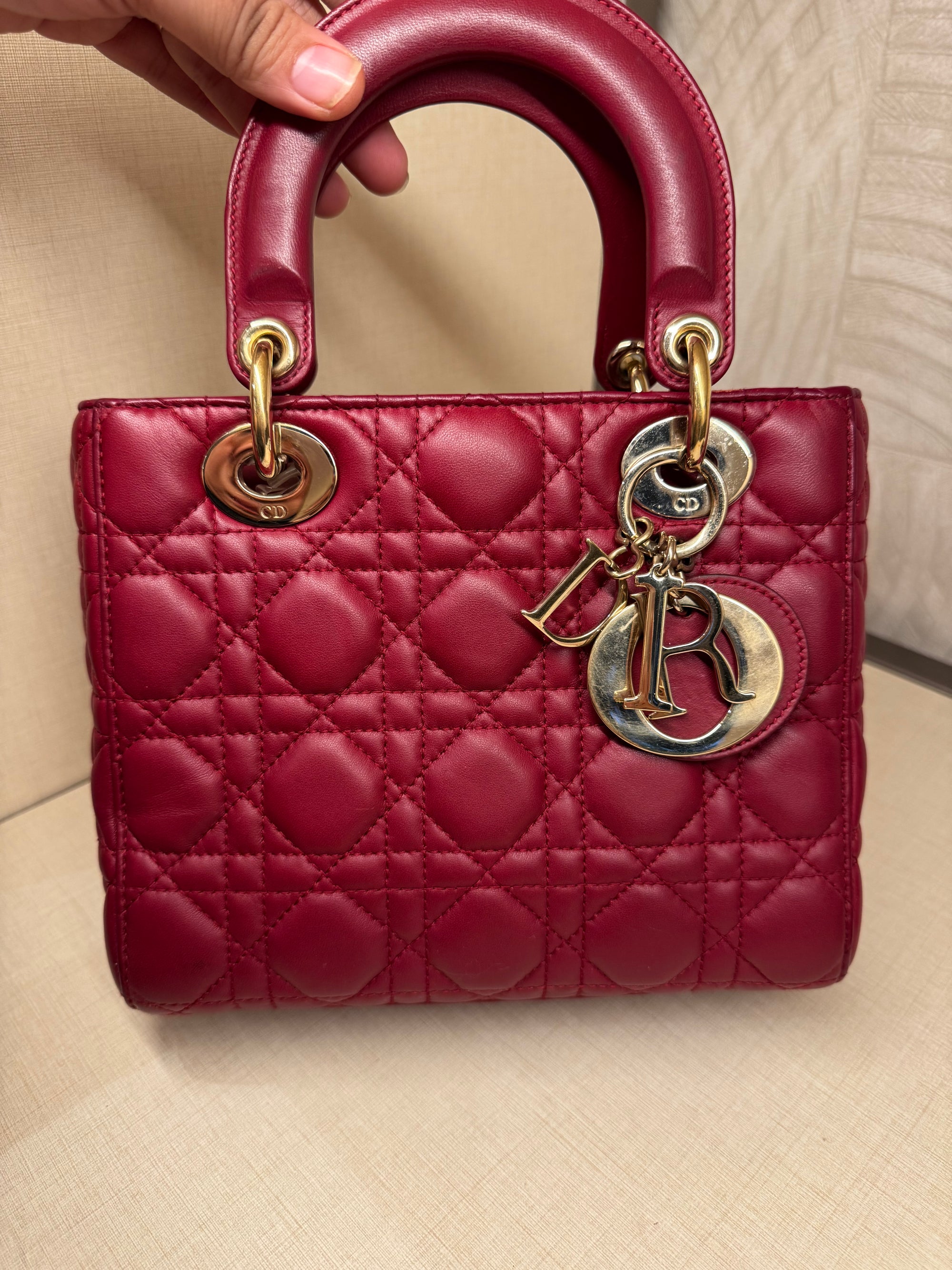 Lady Dior Small Red Strap Pin