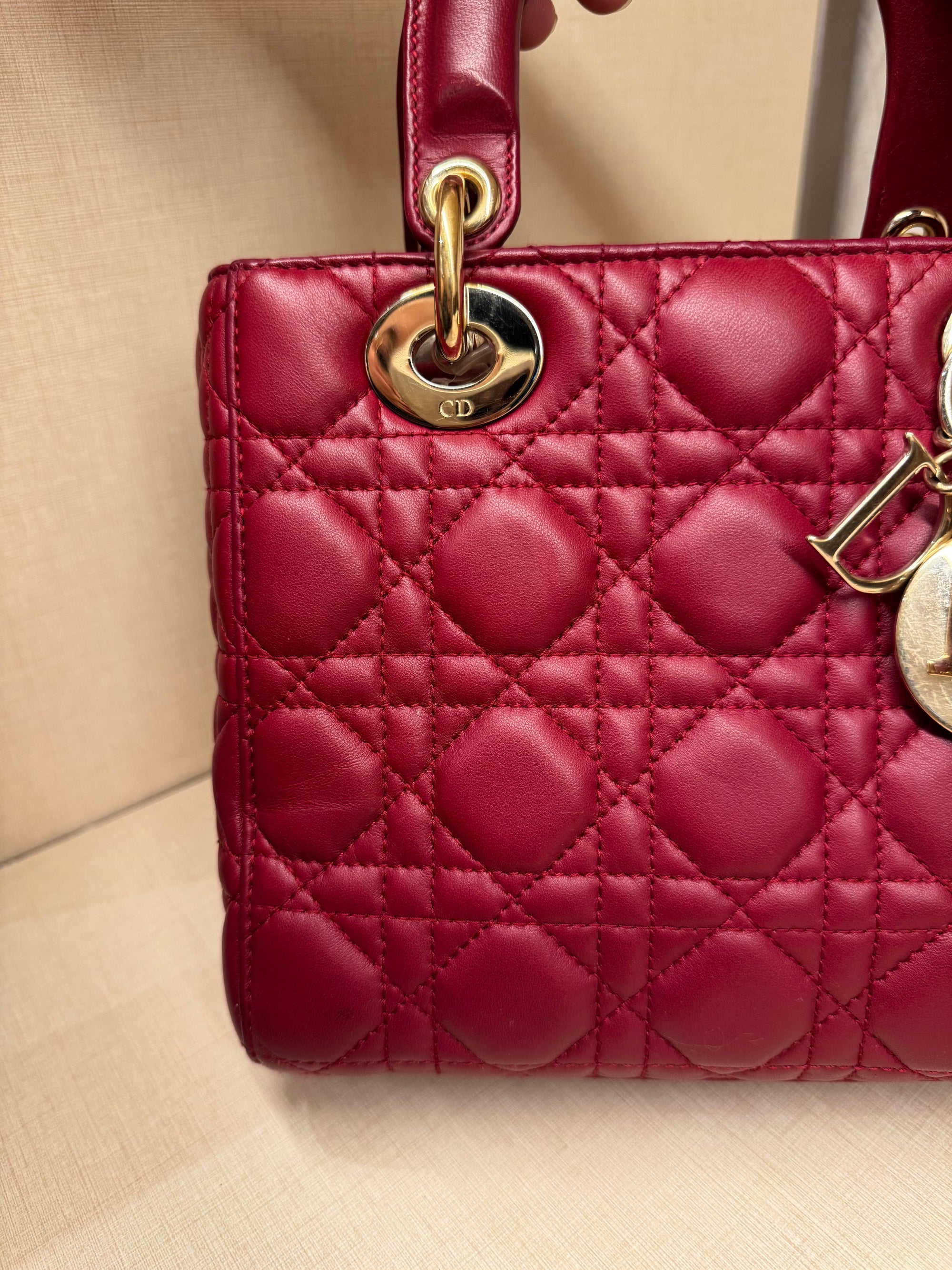 Lady Dior Small Red Strap Pin