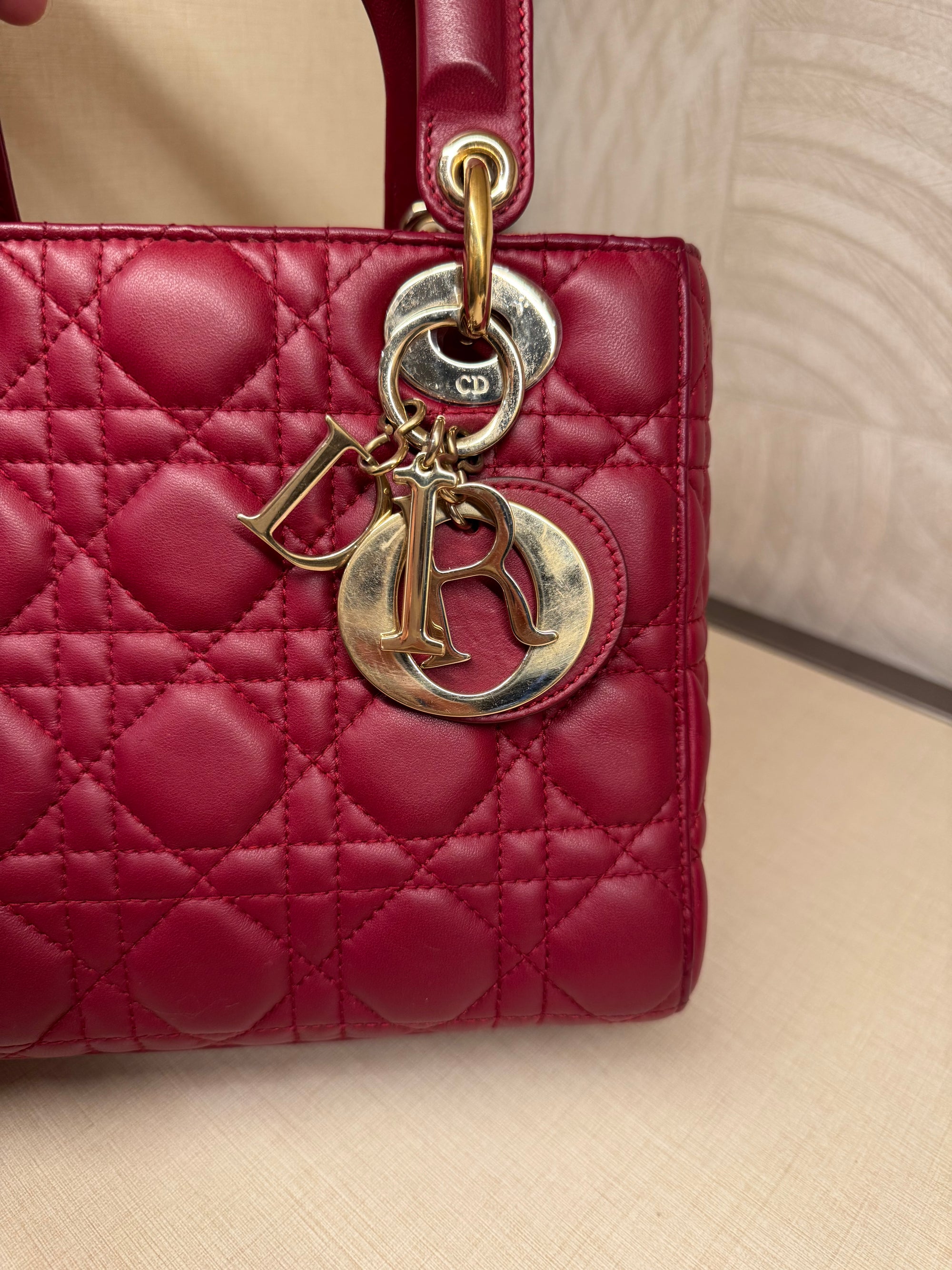 Lady Dior Small Red Strap Pin