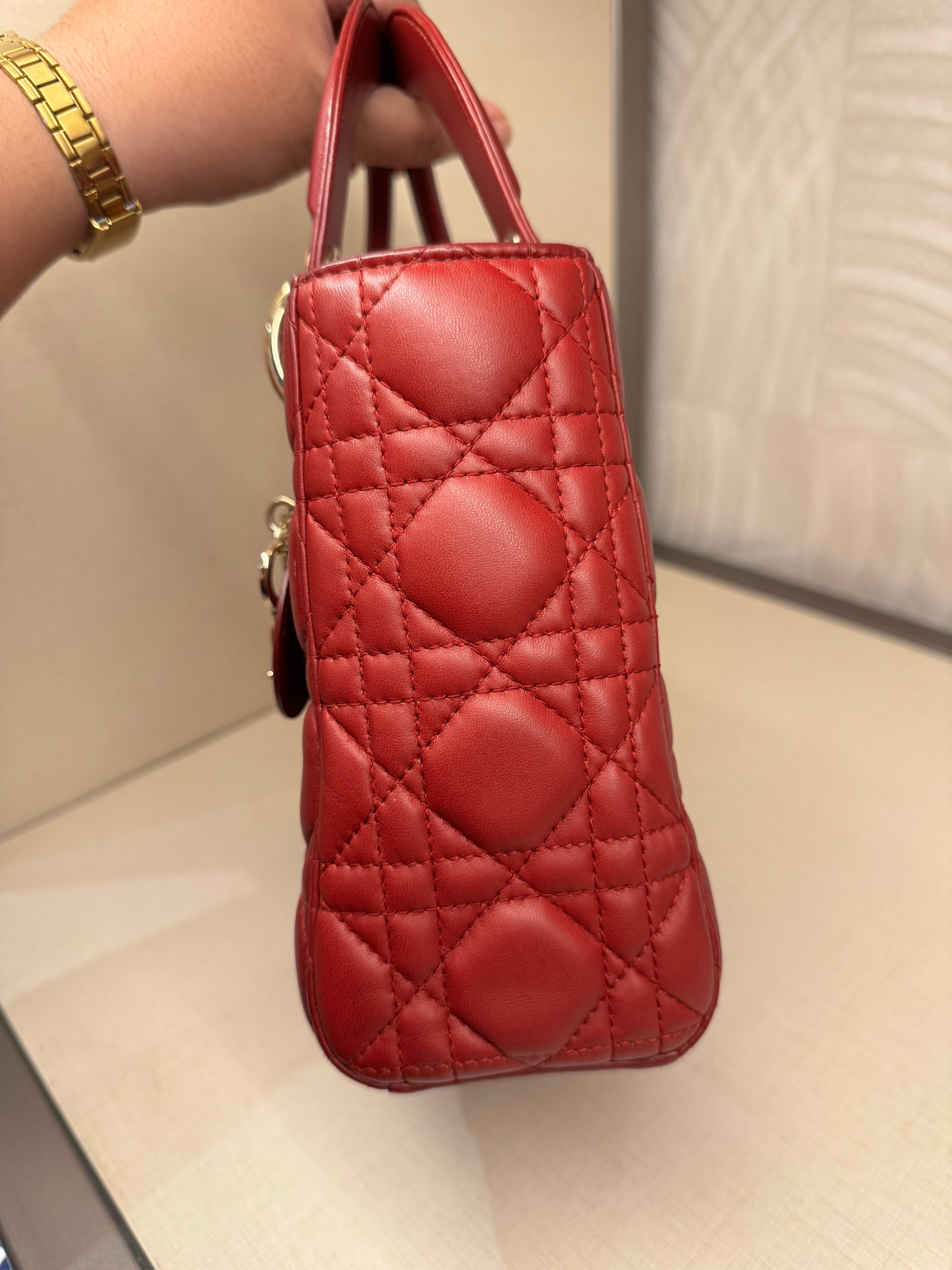Lady Dior Small Red Strap Pin