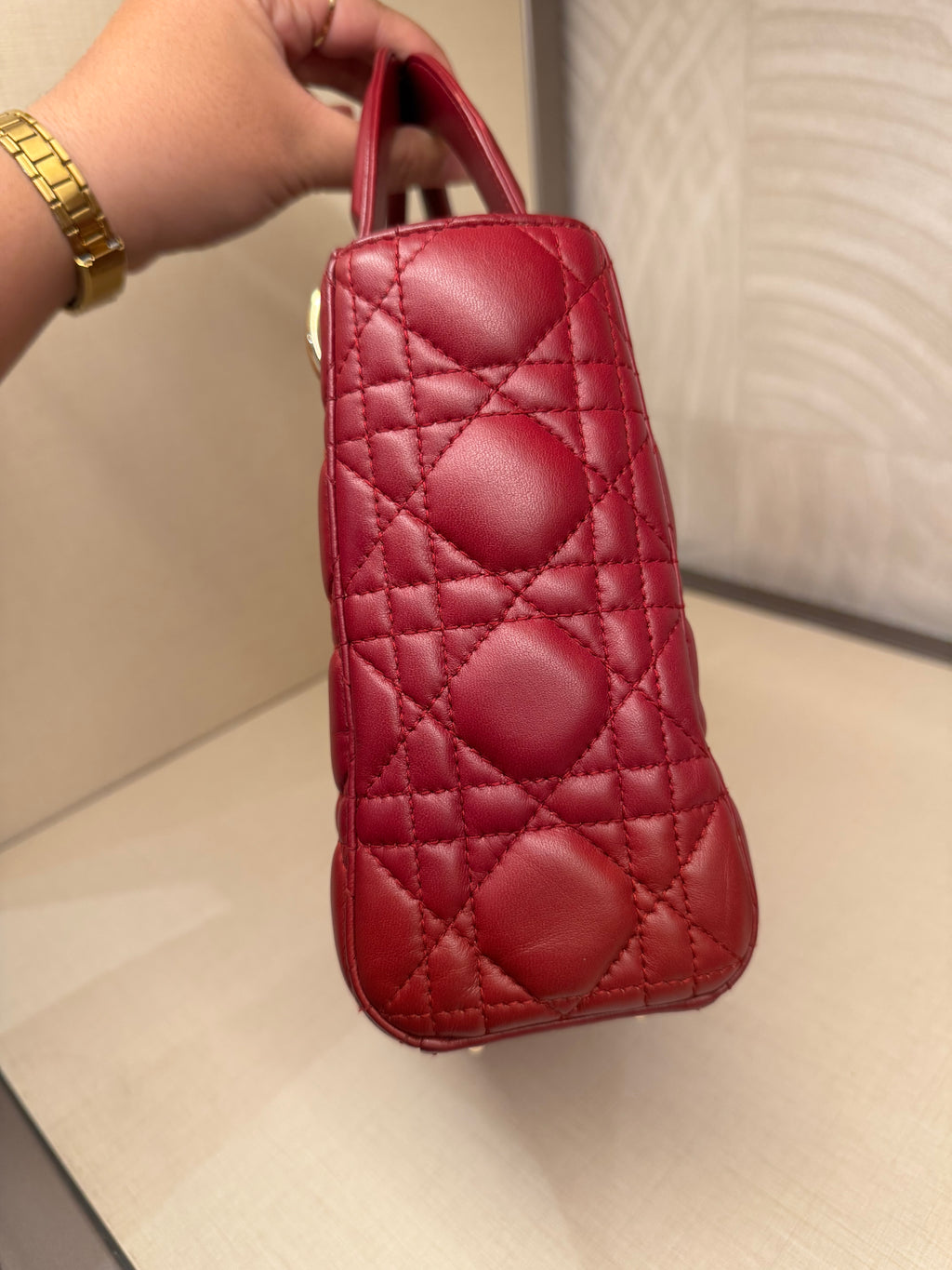 Lady Dior Small Red Strap Pin