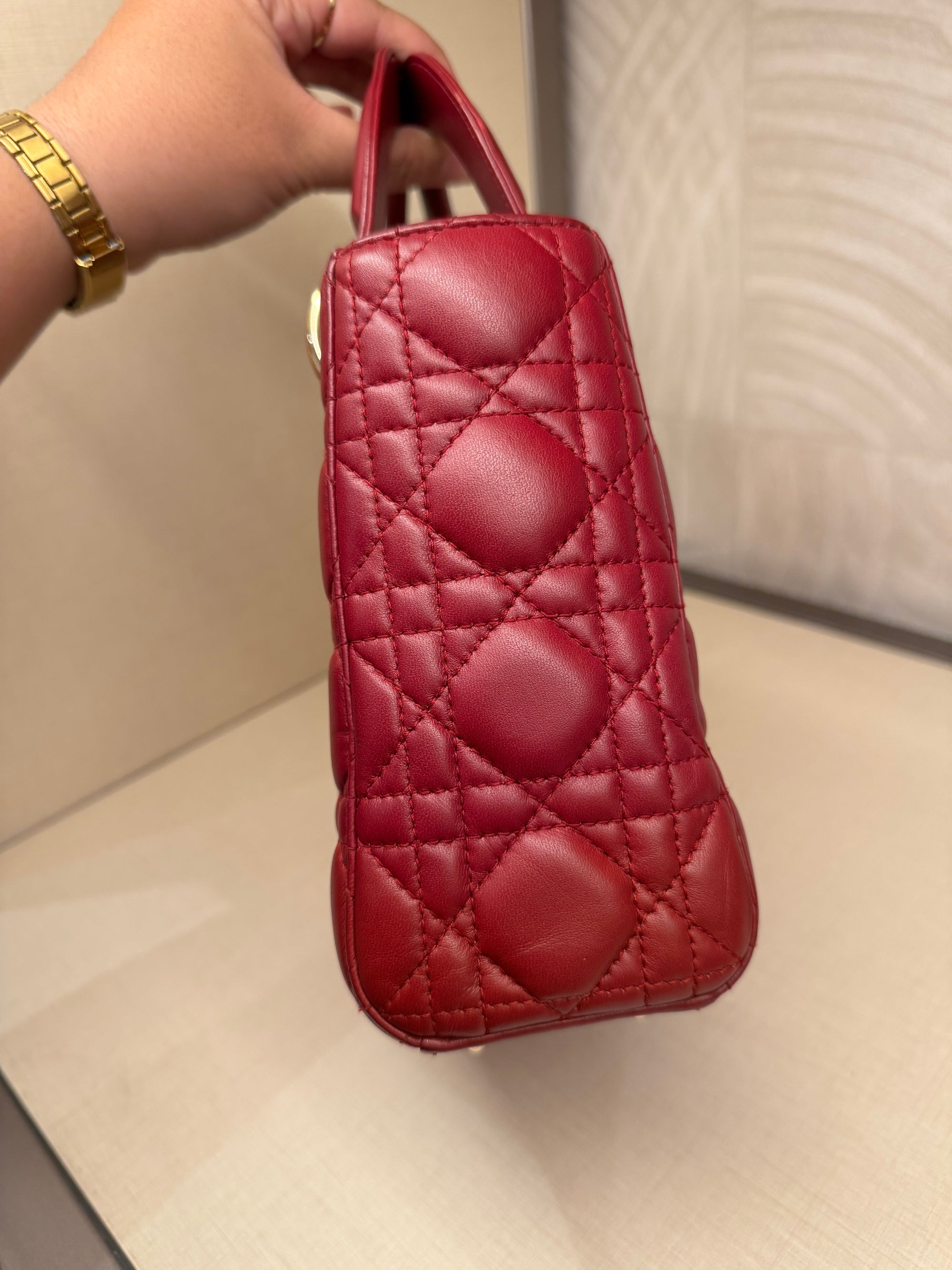 Lady Dior Small Red Strap Pin