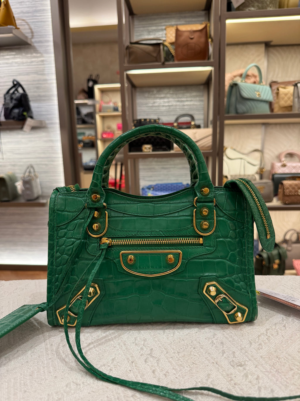 Balenciaga Mini City Croco