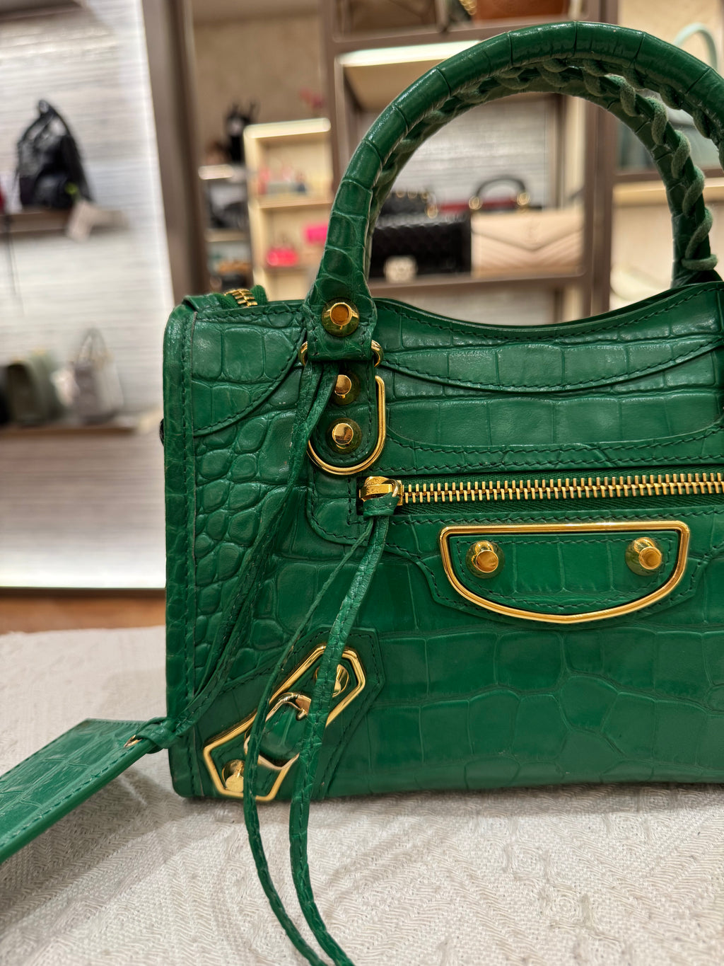 Balenciaga Mini City Croco