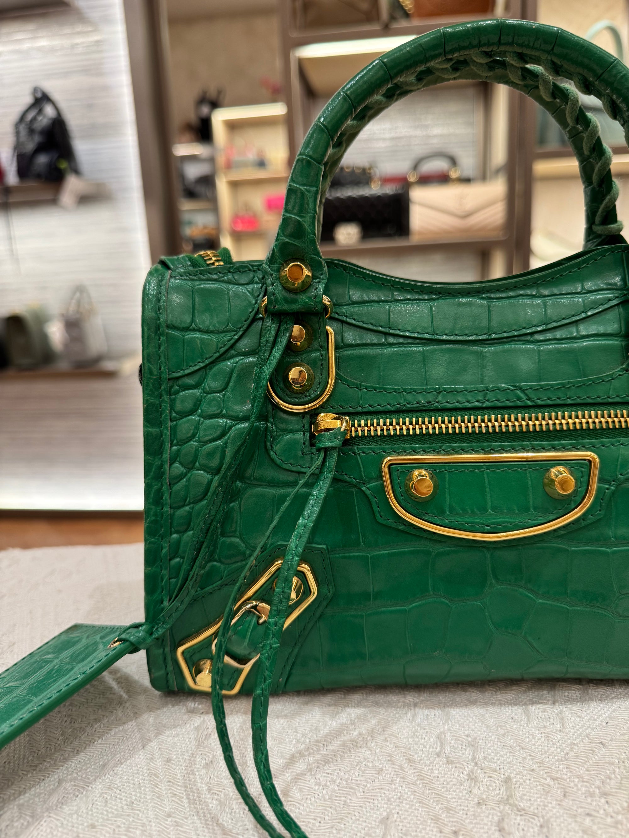 Balenciaga Mini City Croco