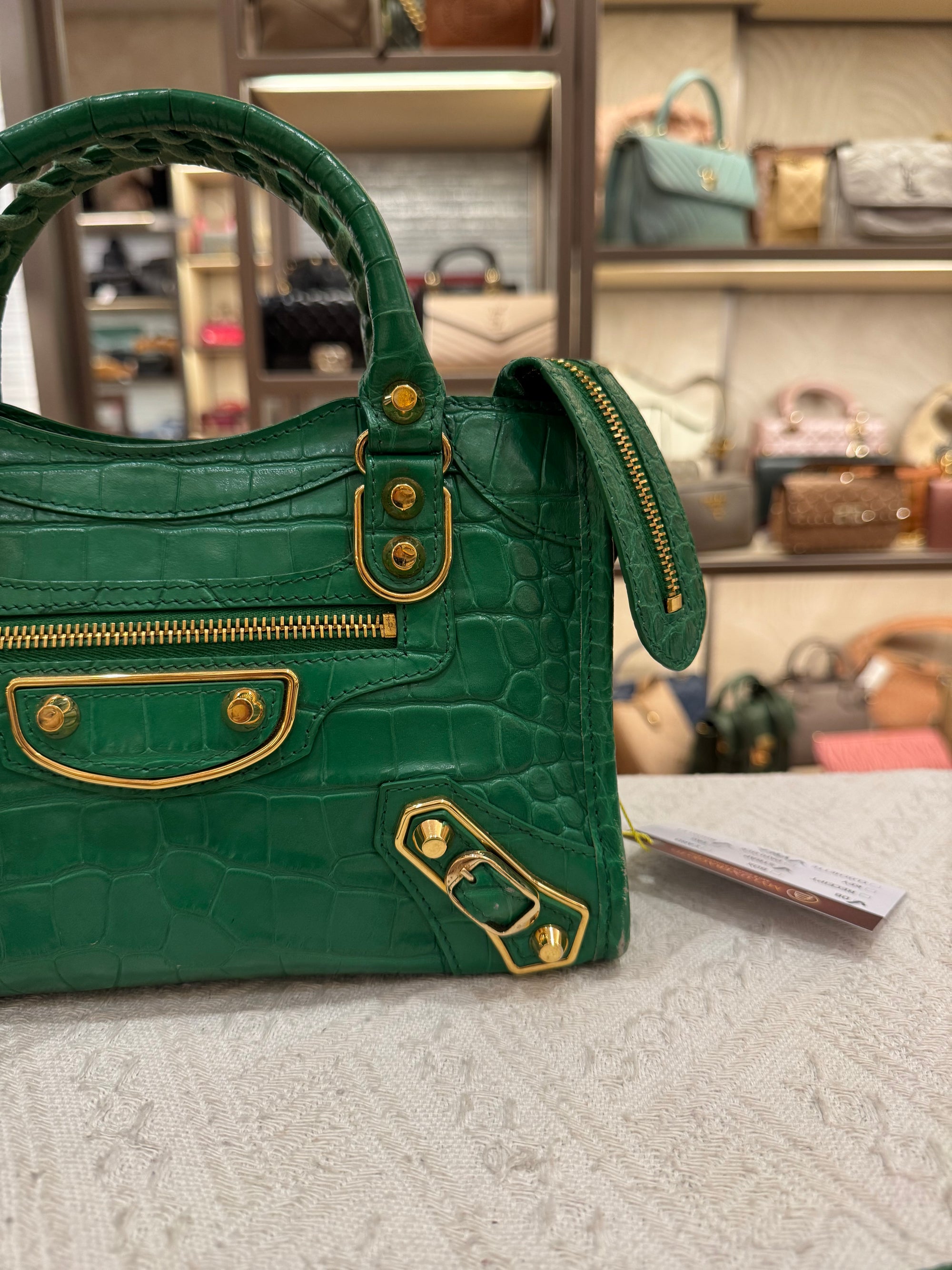 Balenciaga Mini City Croco