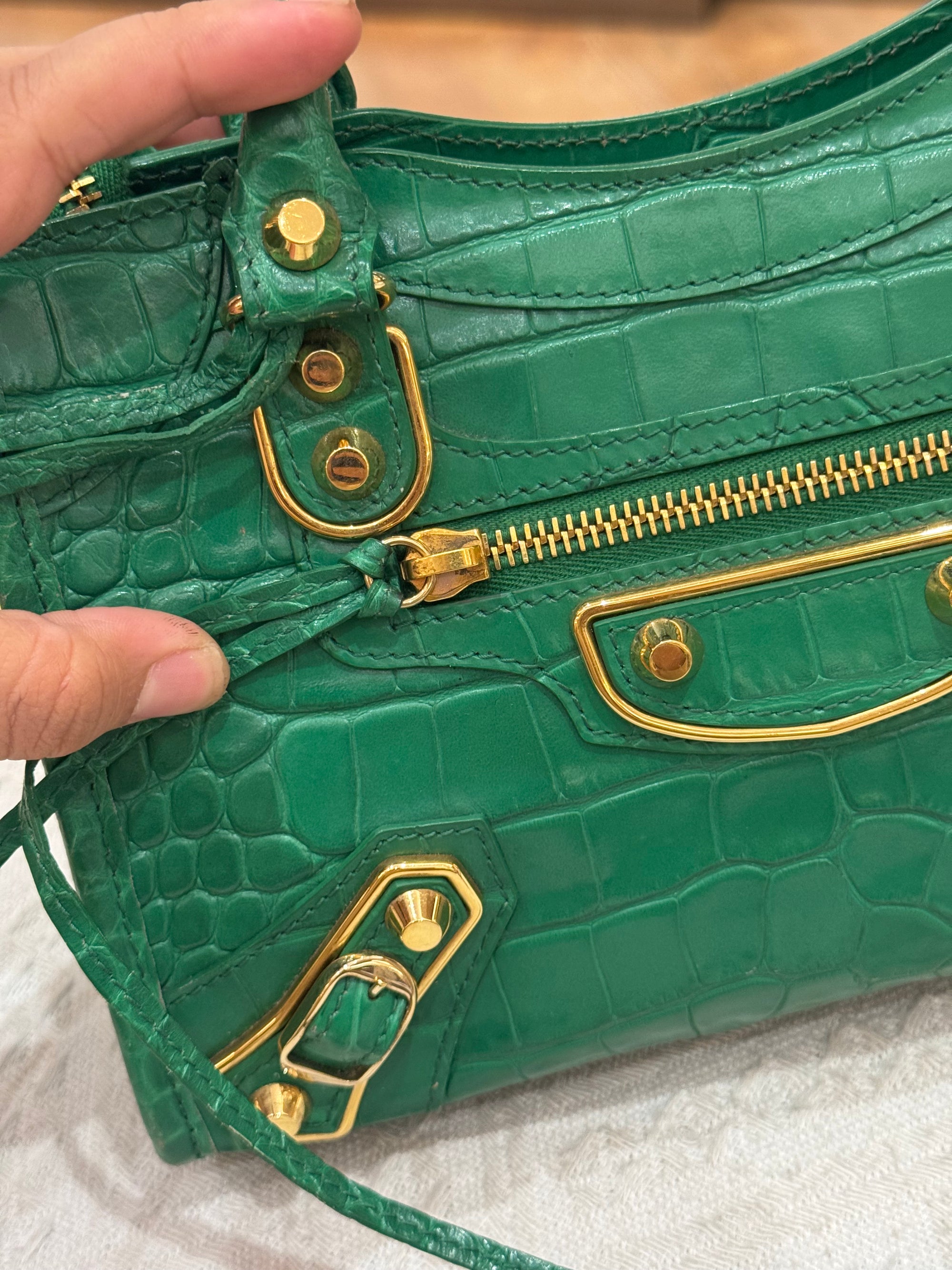Balenciaga Mini City Croco
