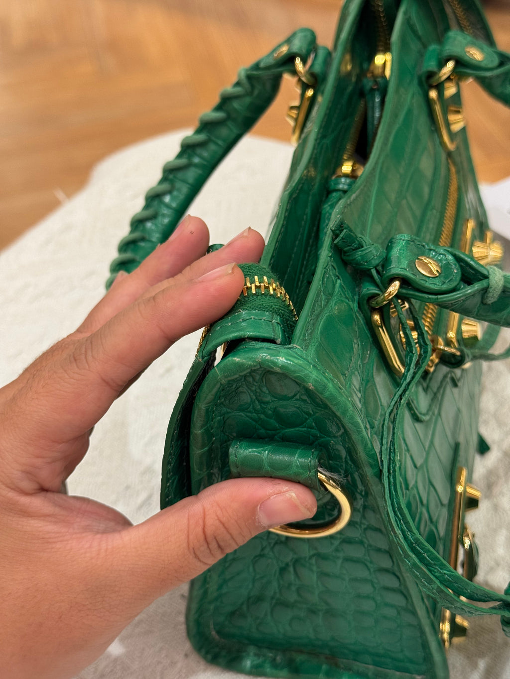 Balenciaga Mini City Croco