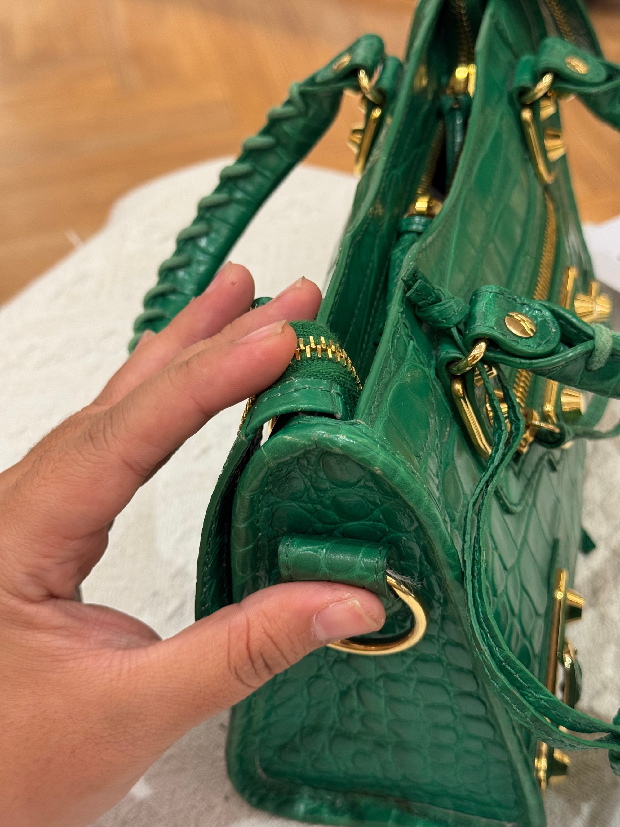 Balenciaga Mini City Croco
